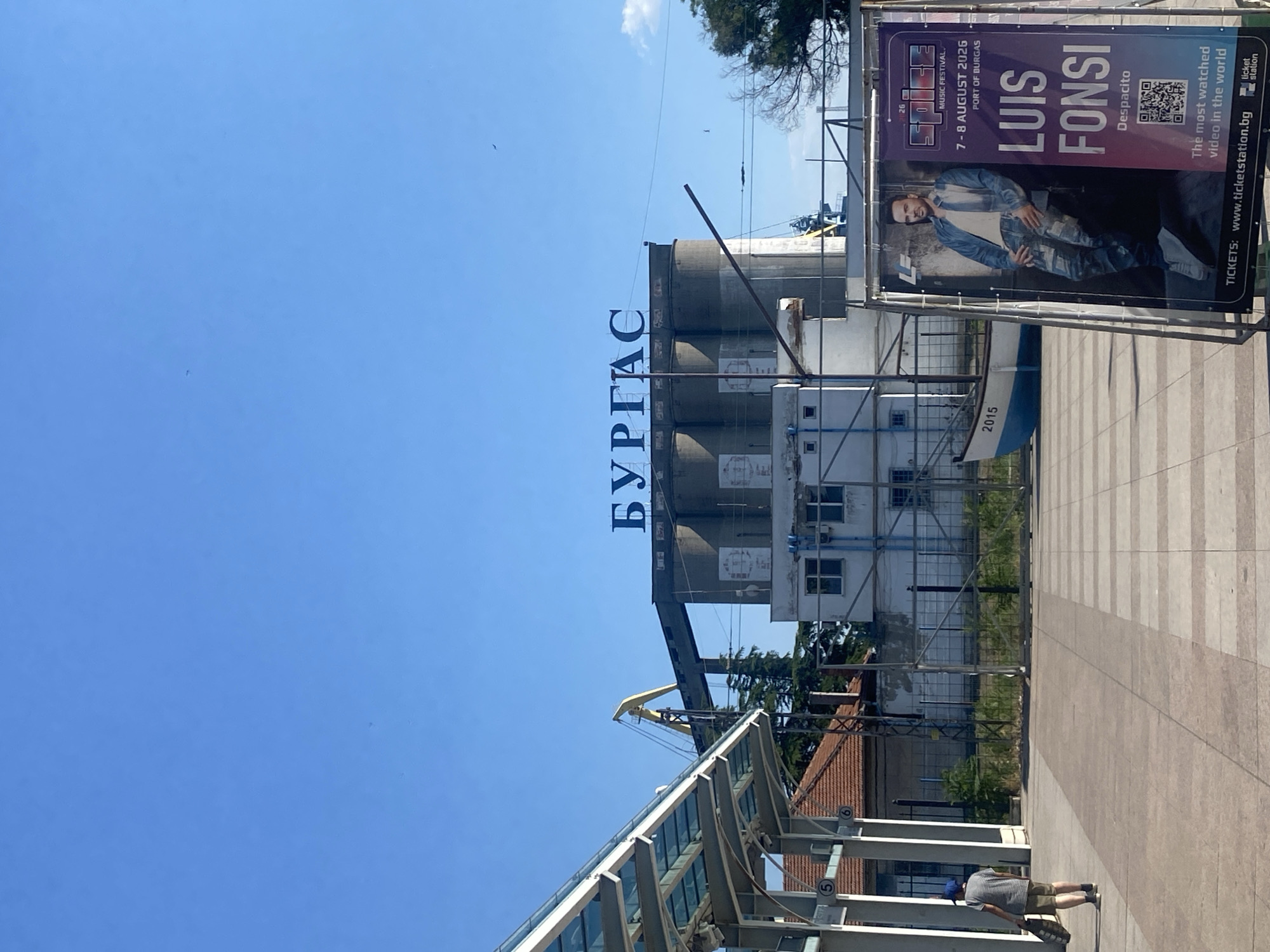 Burgas city and transit scenes on a sunny July afternoon