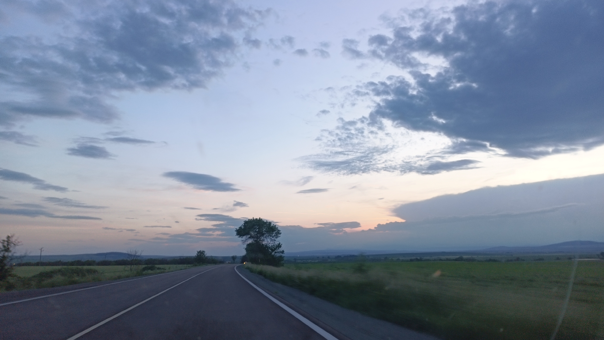 Evening road scene captured in Sokolovo, Bulgaria