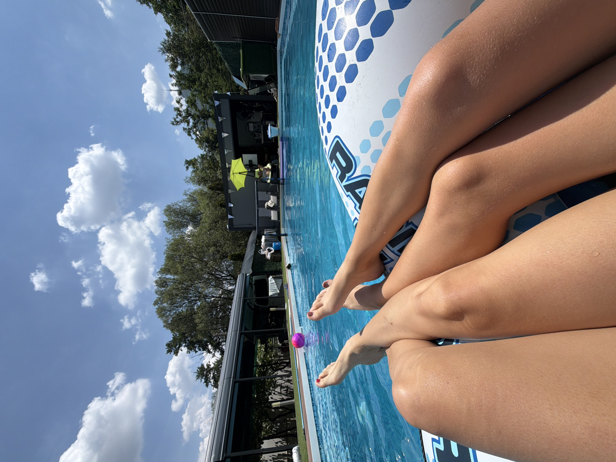 Floating in a Sofia pool on a summer afternoon