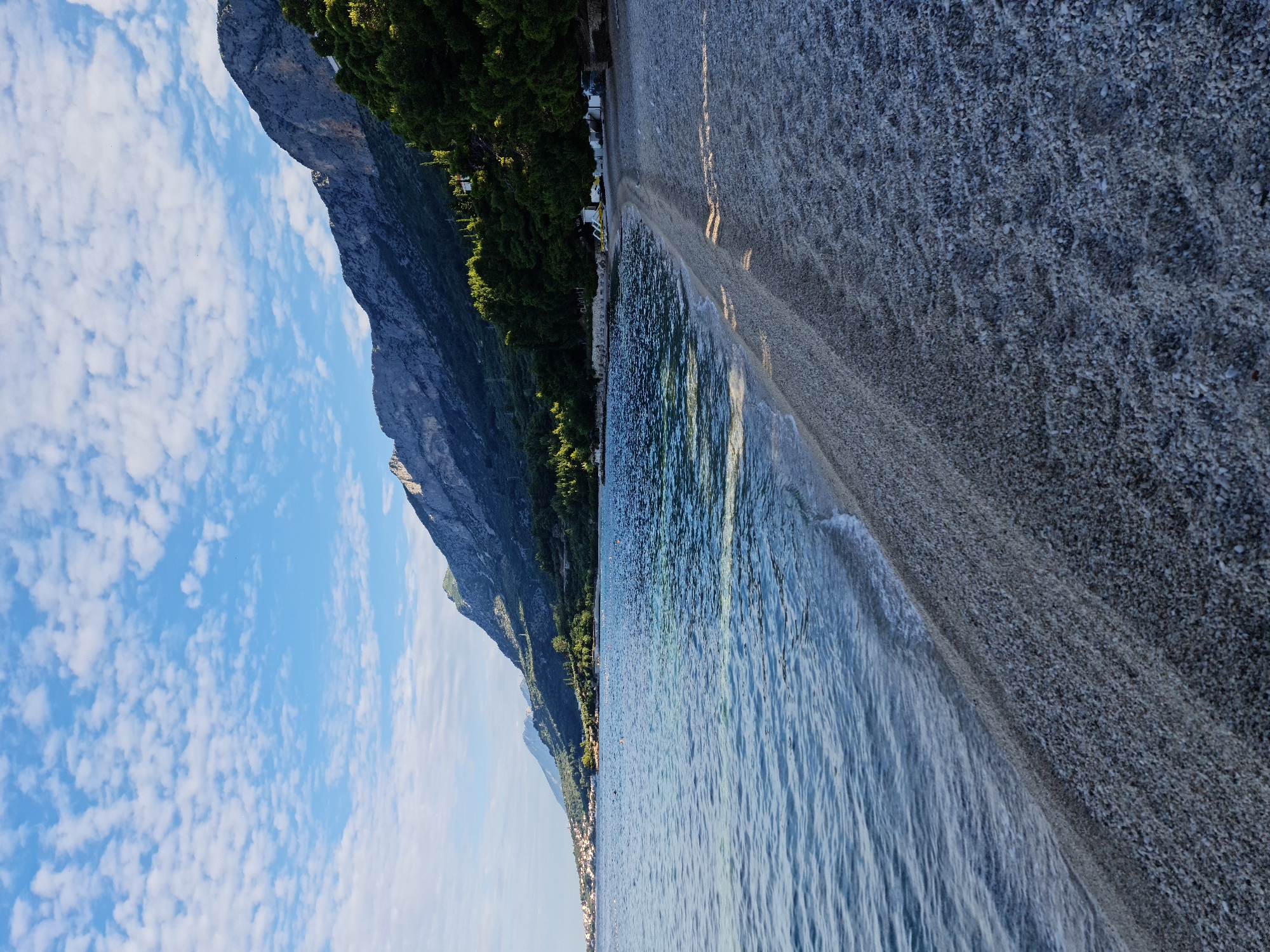 Pebble beach morning on the Dalmatian coast, Općina Gradac