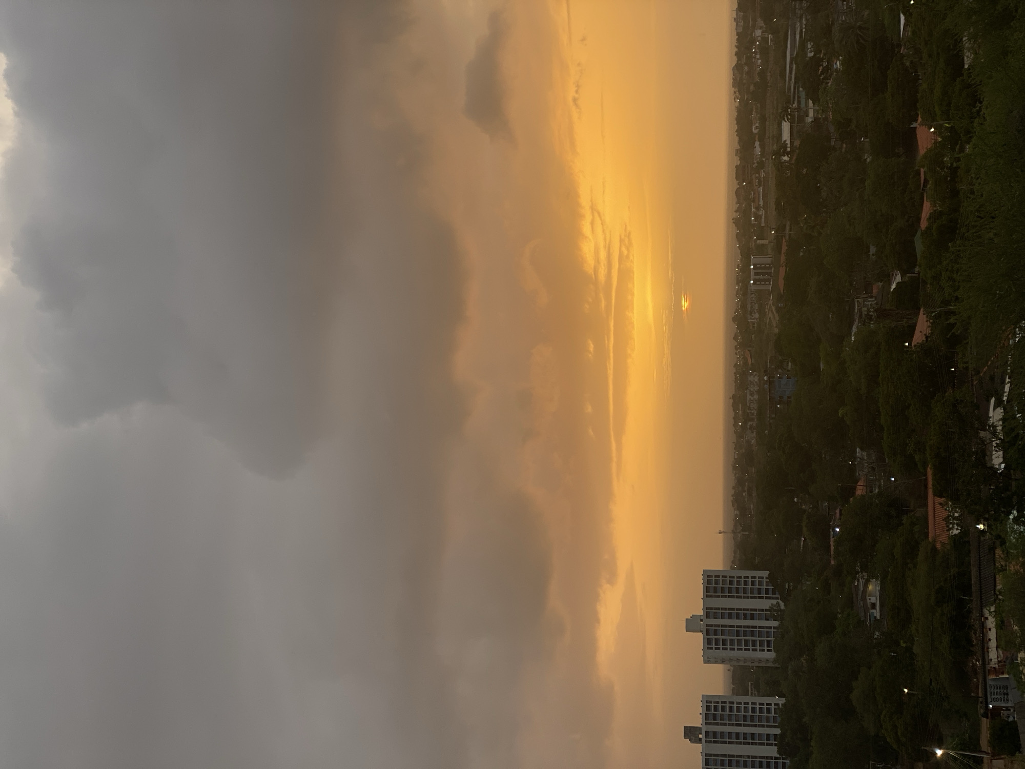 Sunset over Juan Griego, Venezuela, from a hilltop vantage point