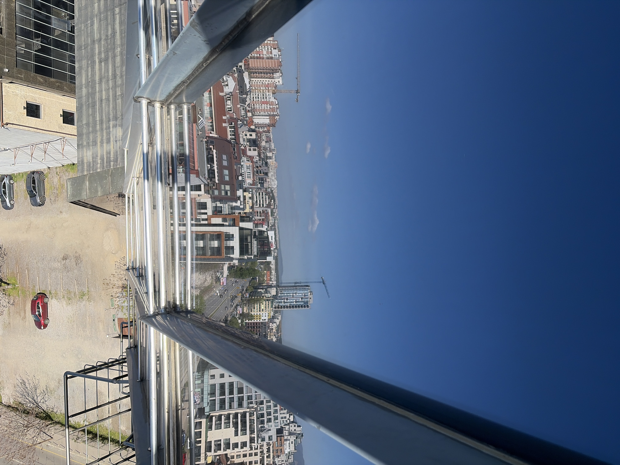 High-angle view of Sofia captured from elevated position