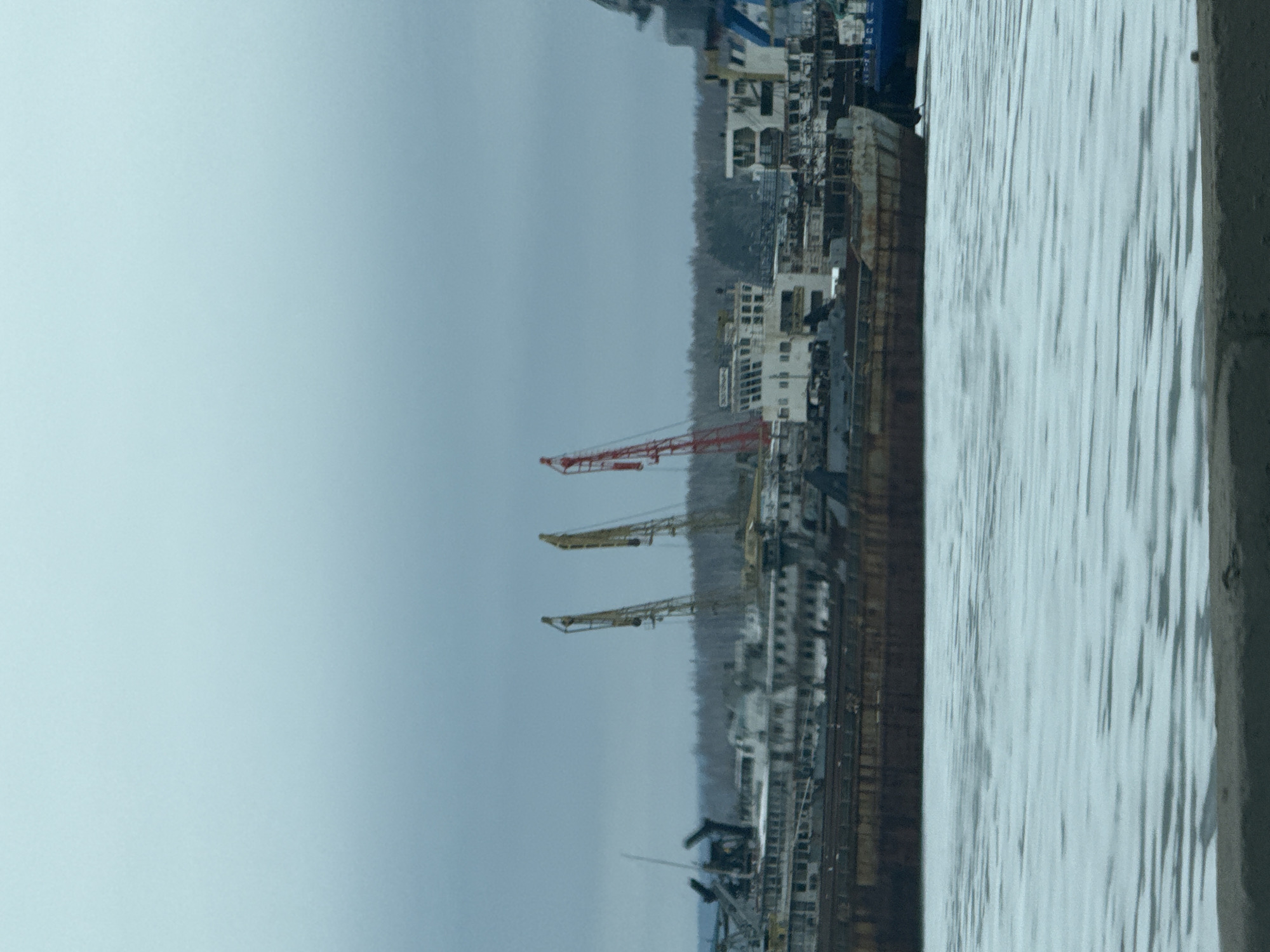 Industrial port operations documented in Chaikovsky, Russia