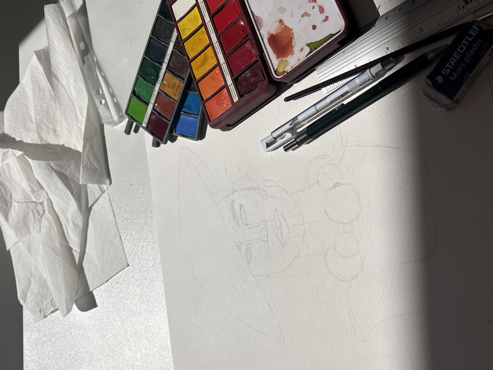 Artist creates sketches and watercolors during afternoon session in Milan