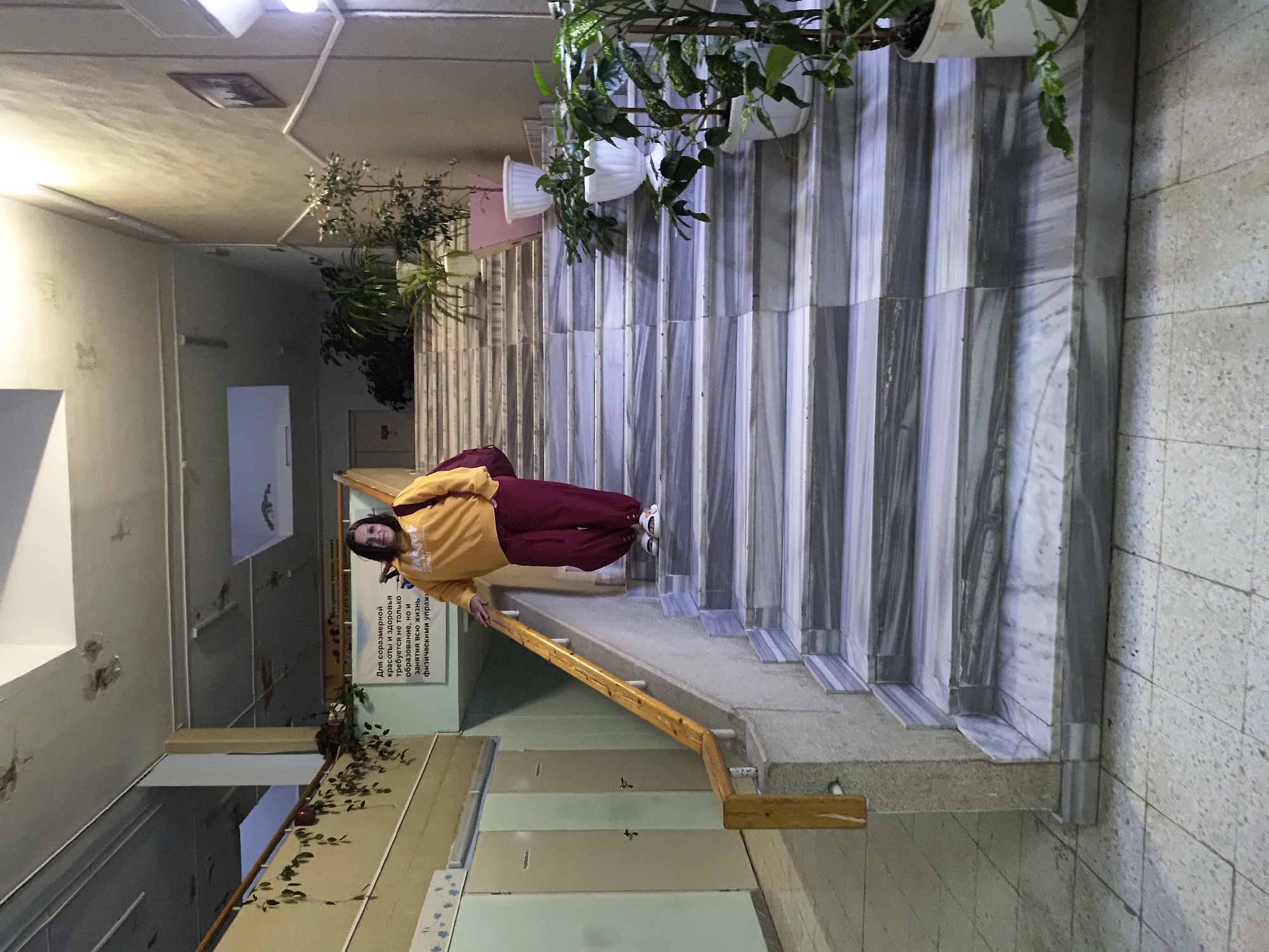 Witness documents marble stairwell interior at location 666