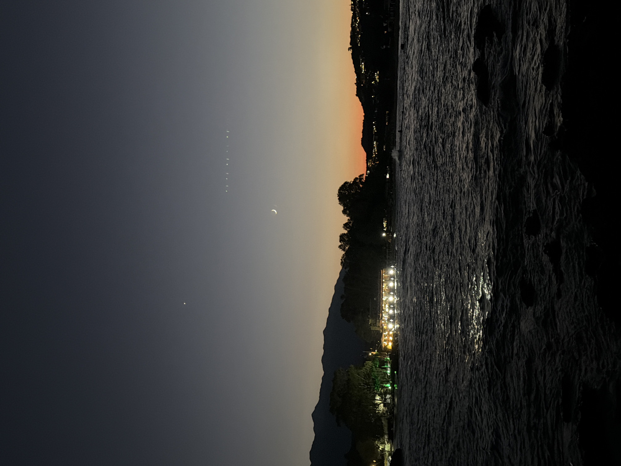 Georgioupoli waterfront at dusk and into the night
