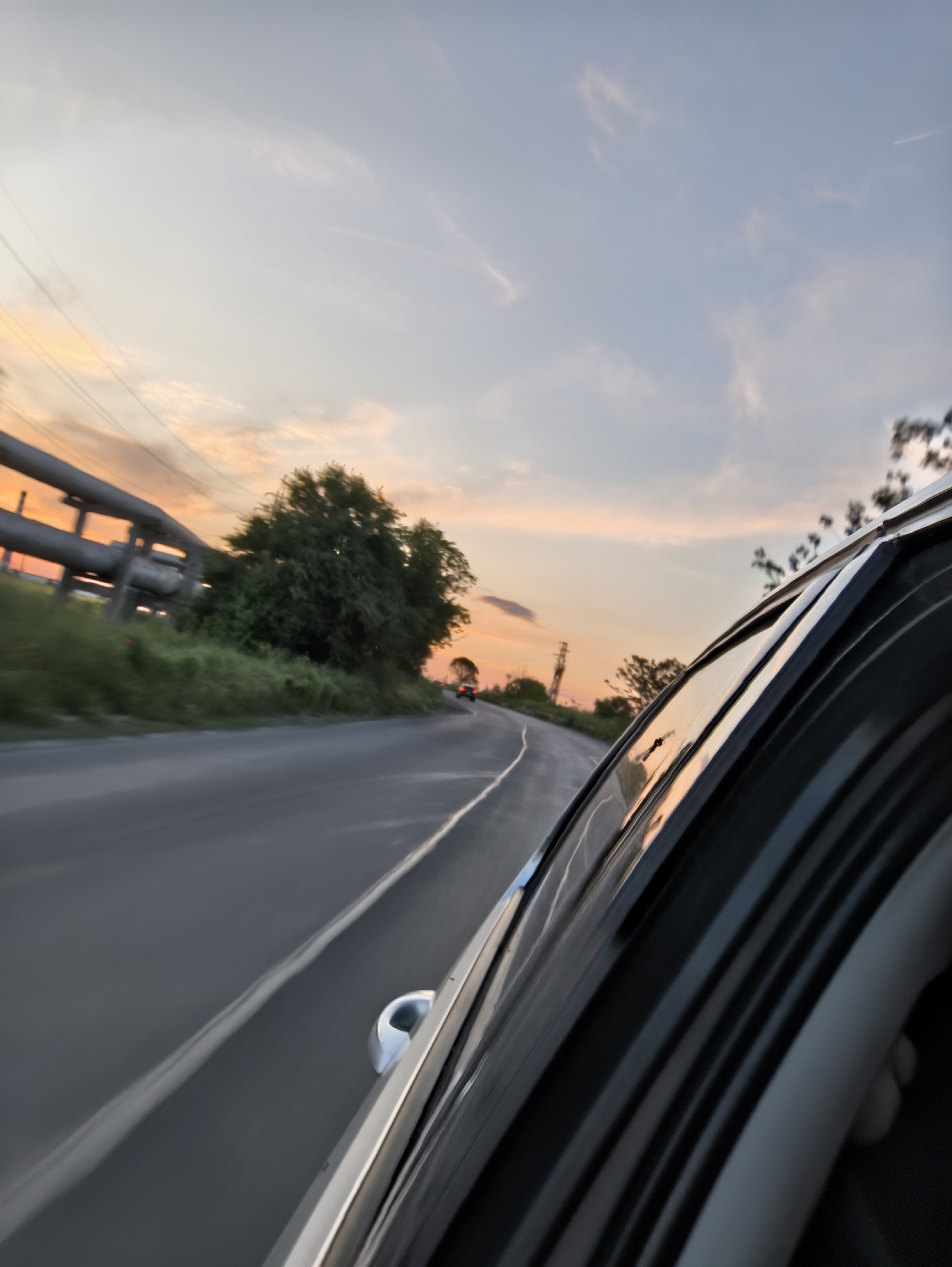 Sunset drive captured near Burgas, Bulgaria