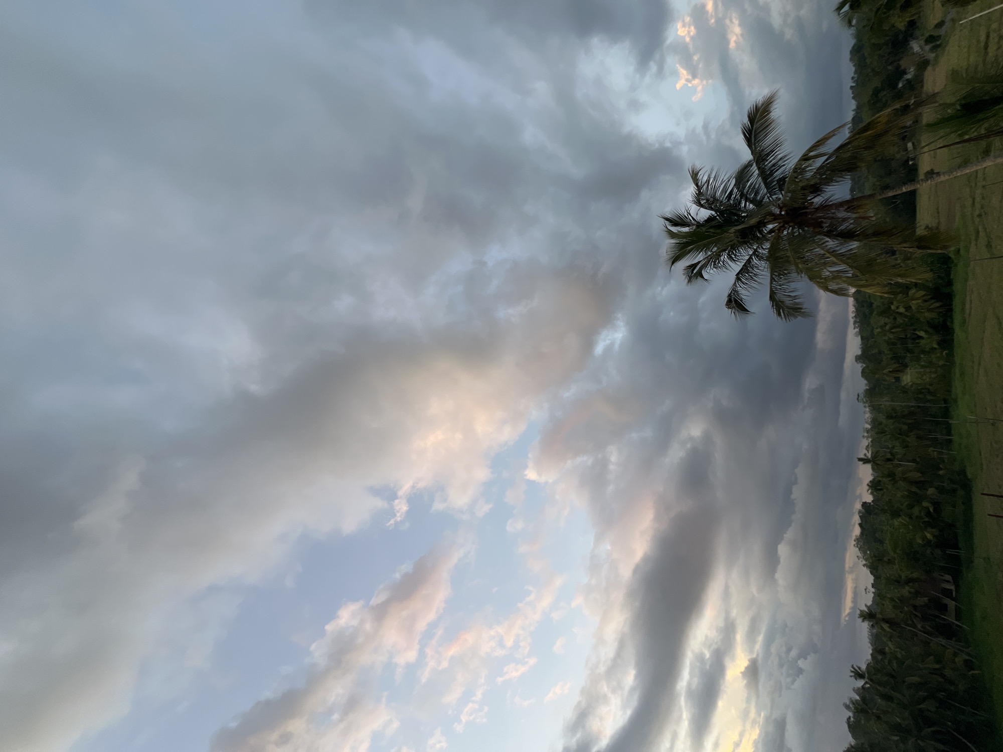 Heavy storm clouds gather over Heenatigala Junction, Sri Lanka