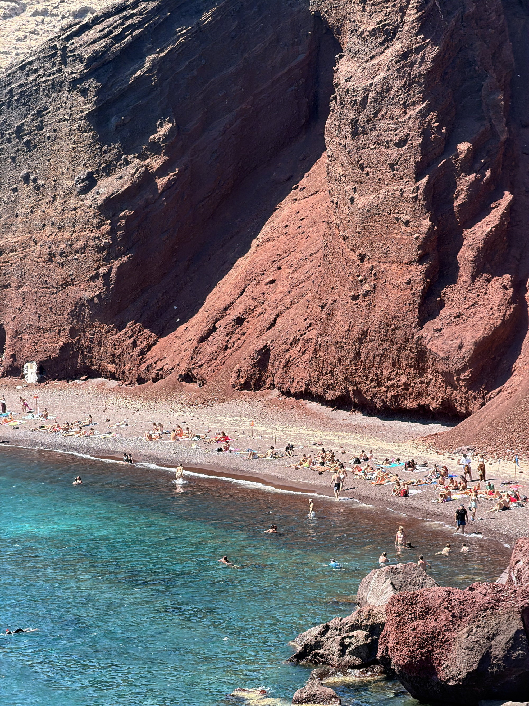 Afternoon on the water and coast around southern Santorini
