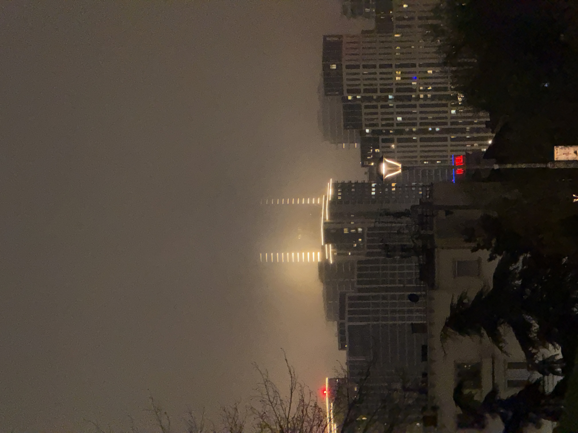 Nighttime scenes captured around Hotel Moskva area in Belgrade