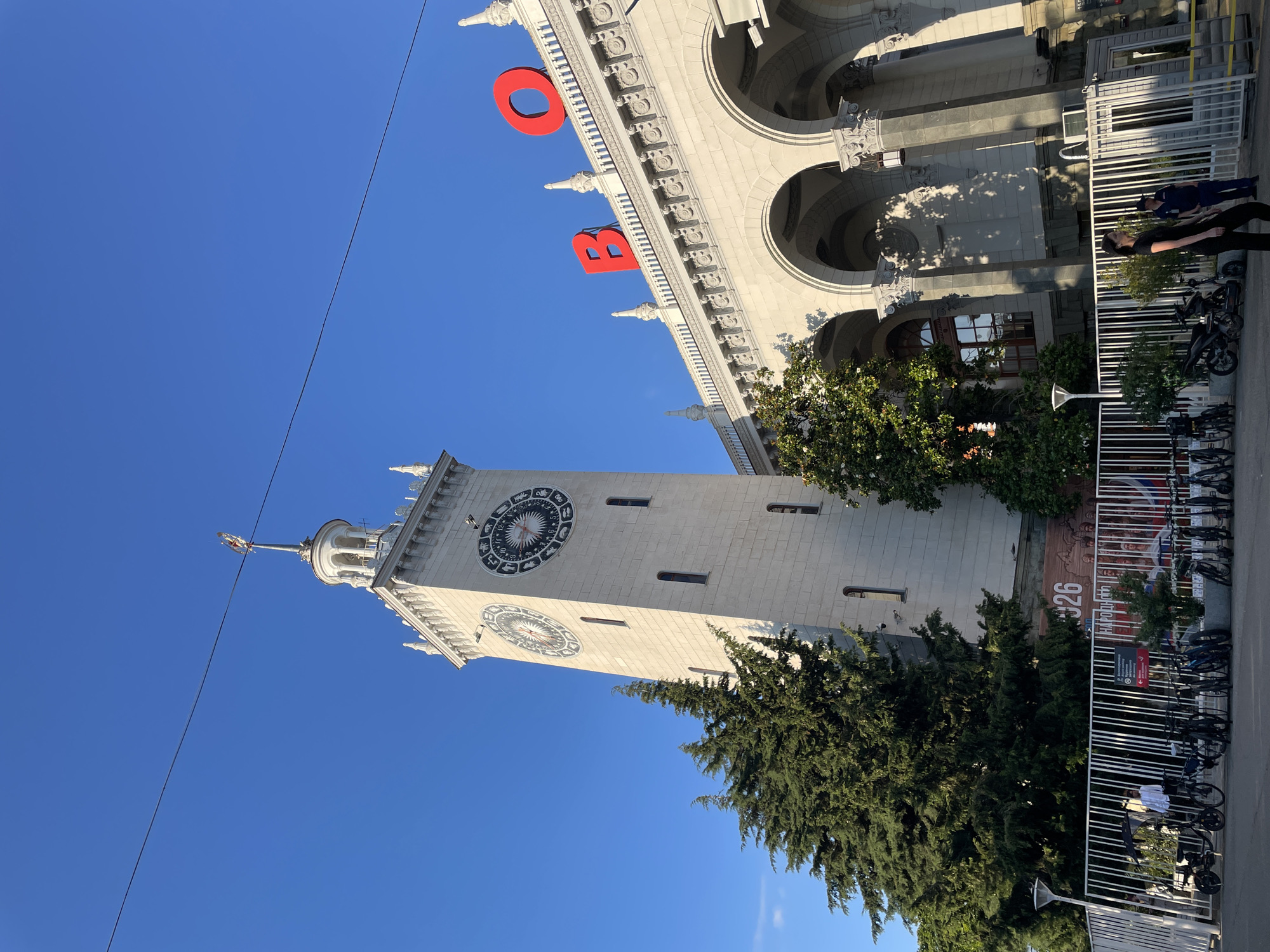 Sochi city center on a sunny afternoon — landmarks, palms, port