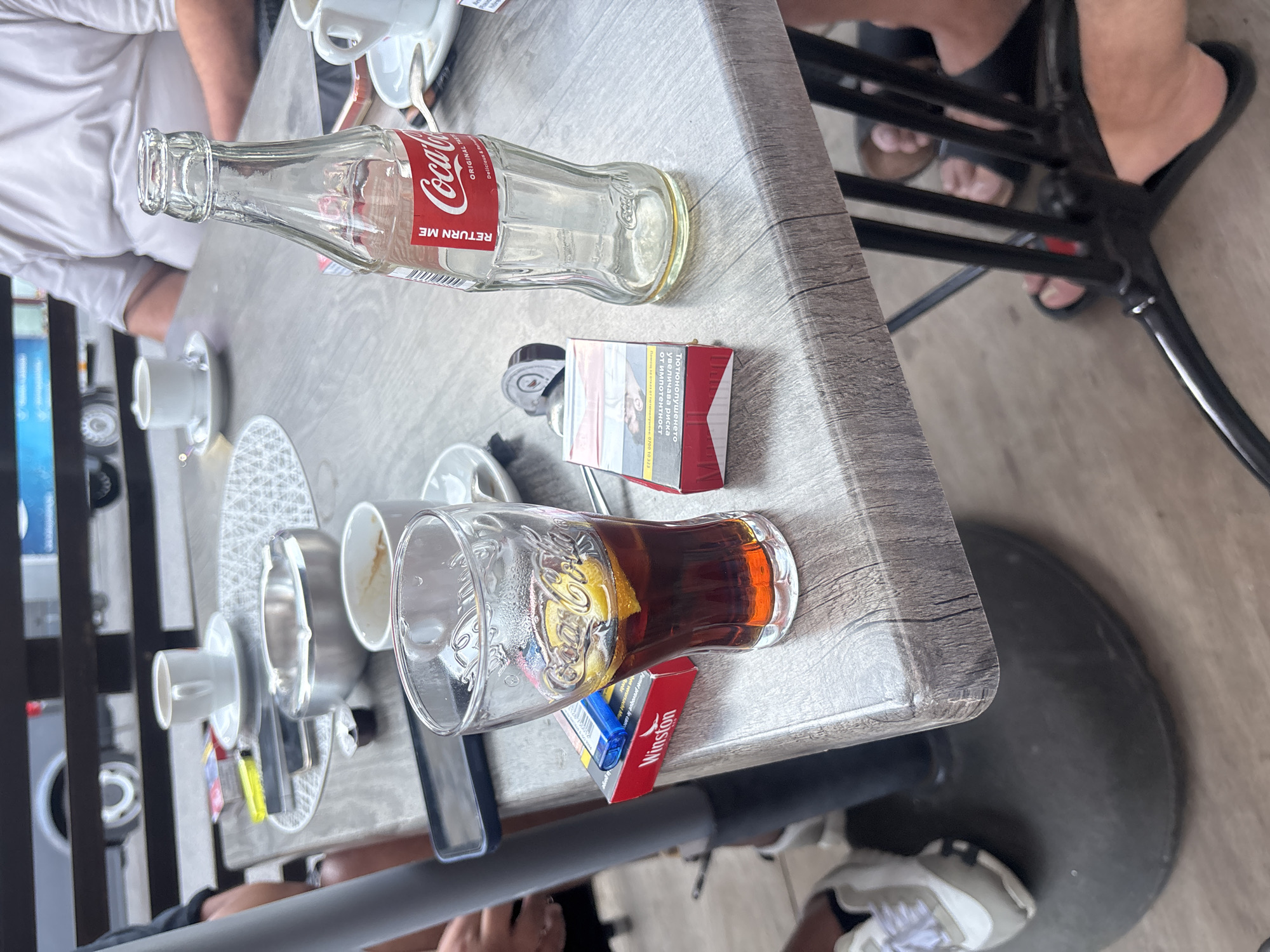 Drinks and football on a Brussels café evening
