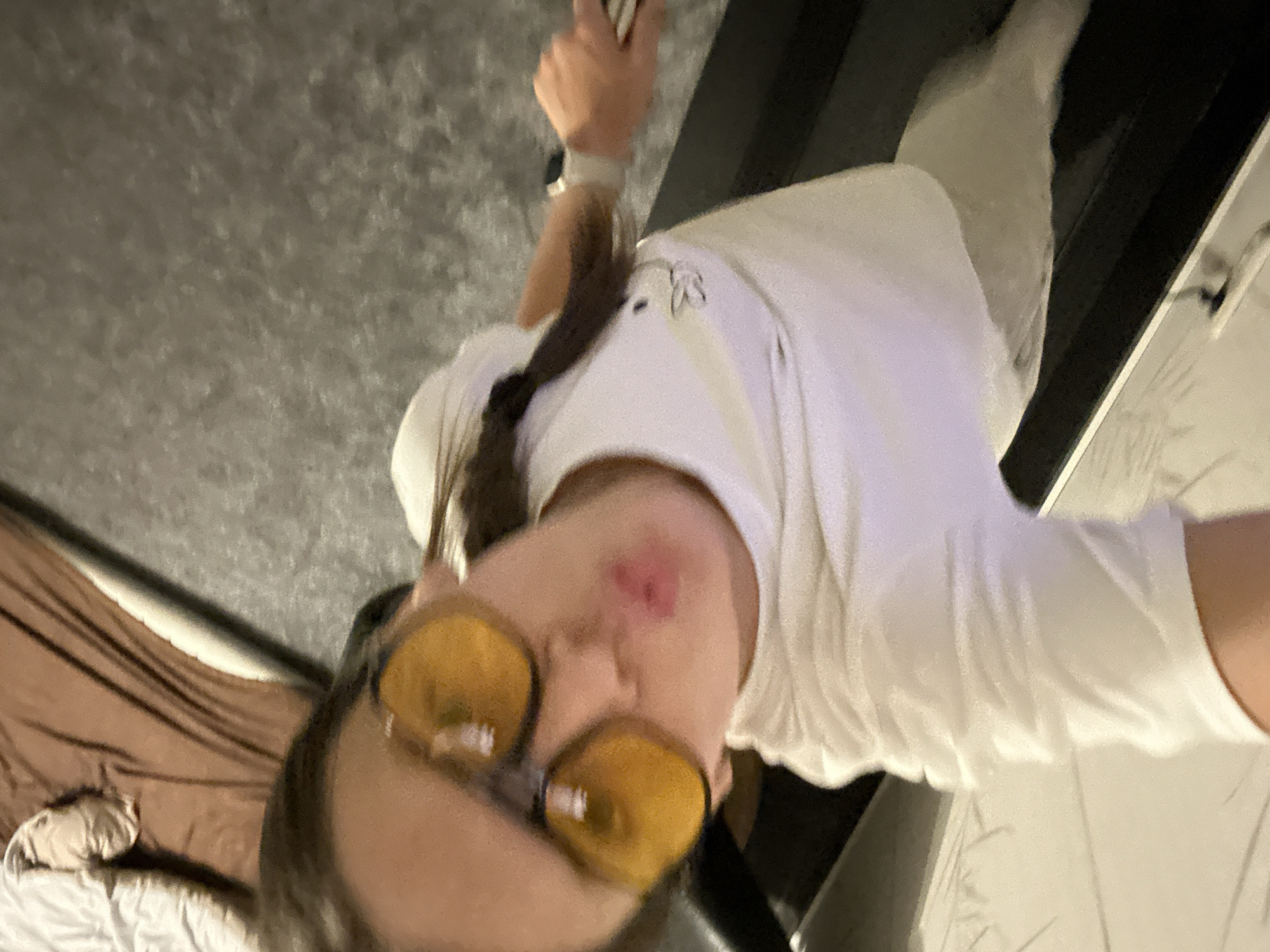 Woman takes indoor selfies in Fredenbeck, Germany