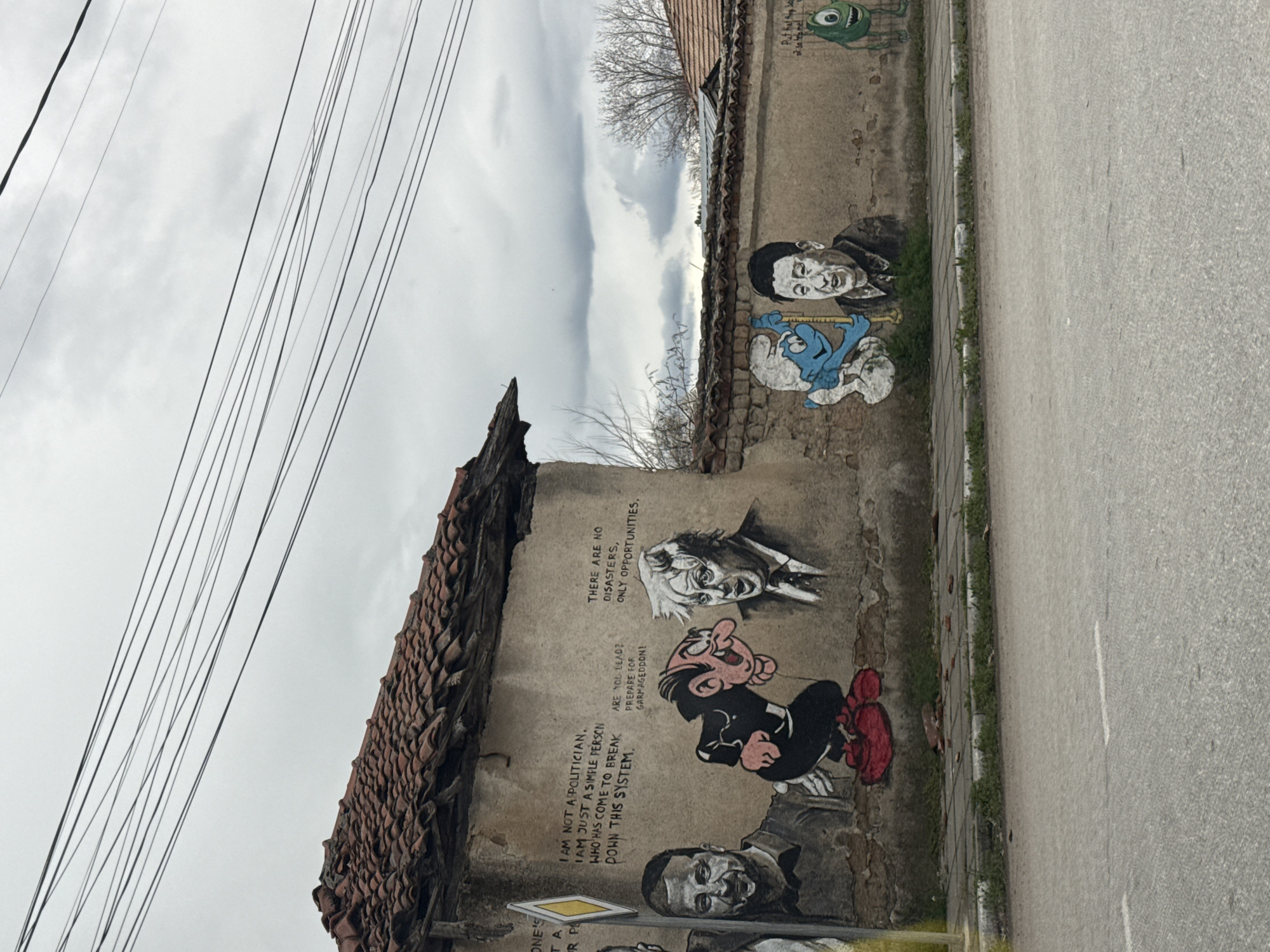 Mixed pop culture and political mural spotted in Bulgarian town