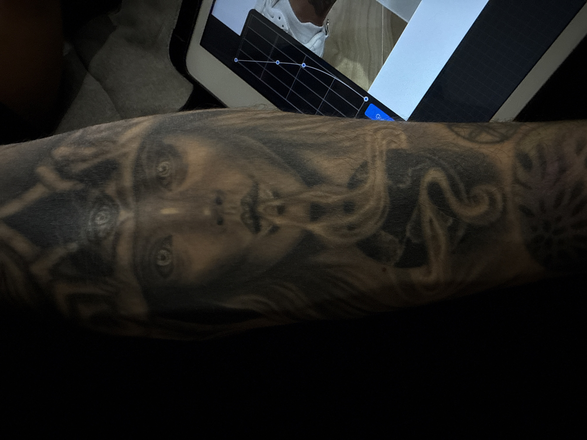 Tattooed Individual Documents Personal Evening in Madrid