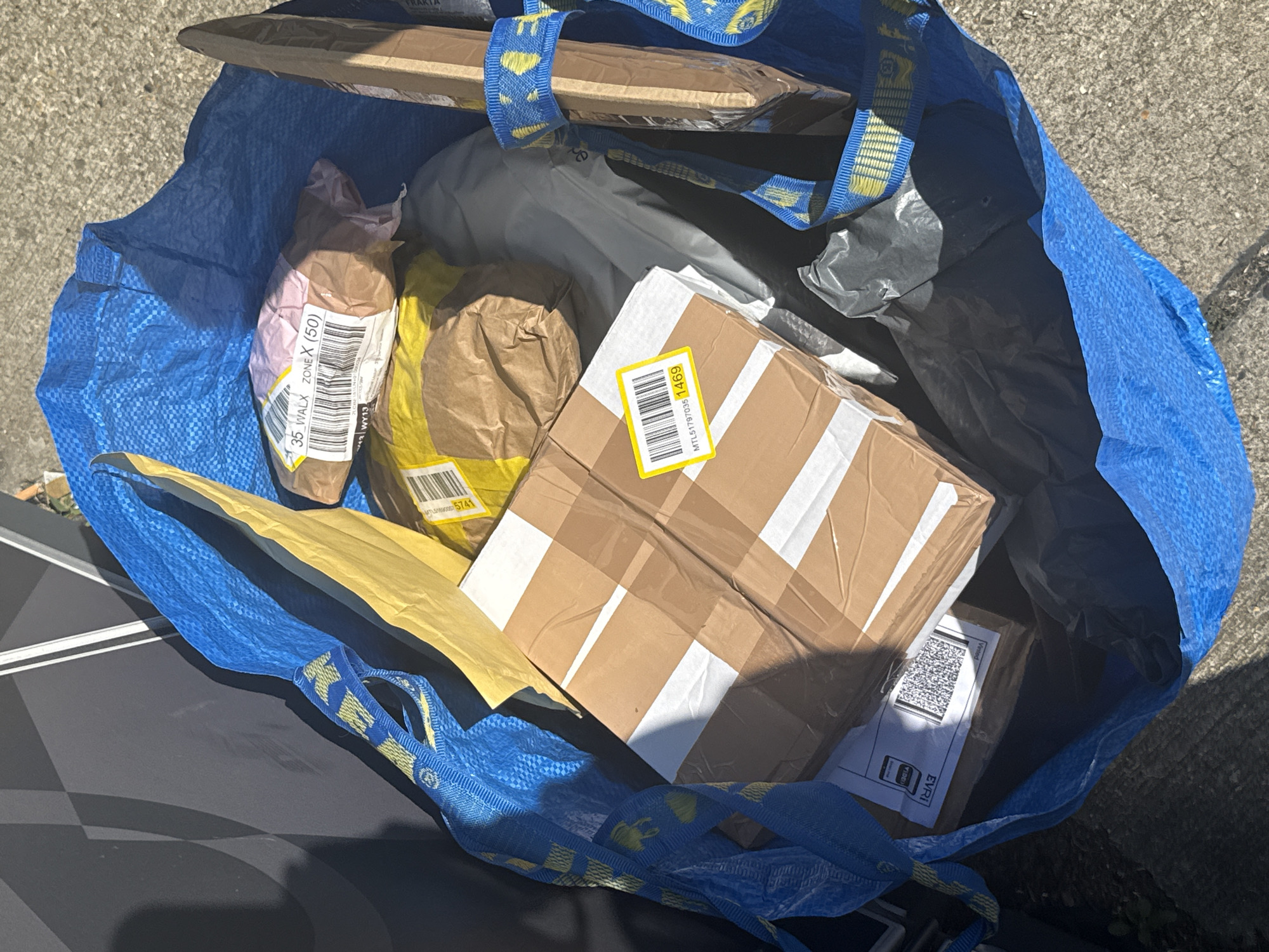 IKEA bag filled with packages observed in London