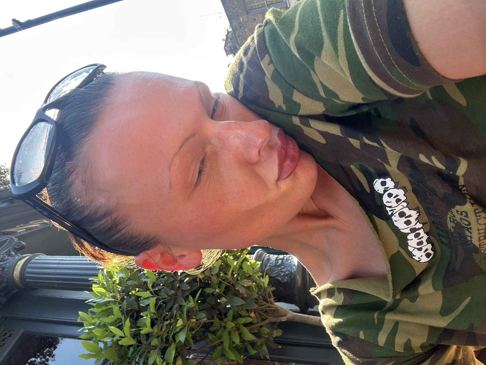 Relaxing on a bench in London on a sunny afternoon