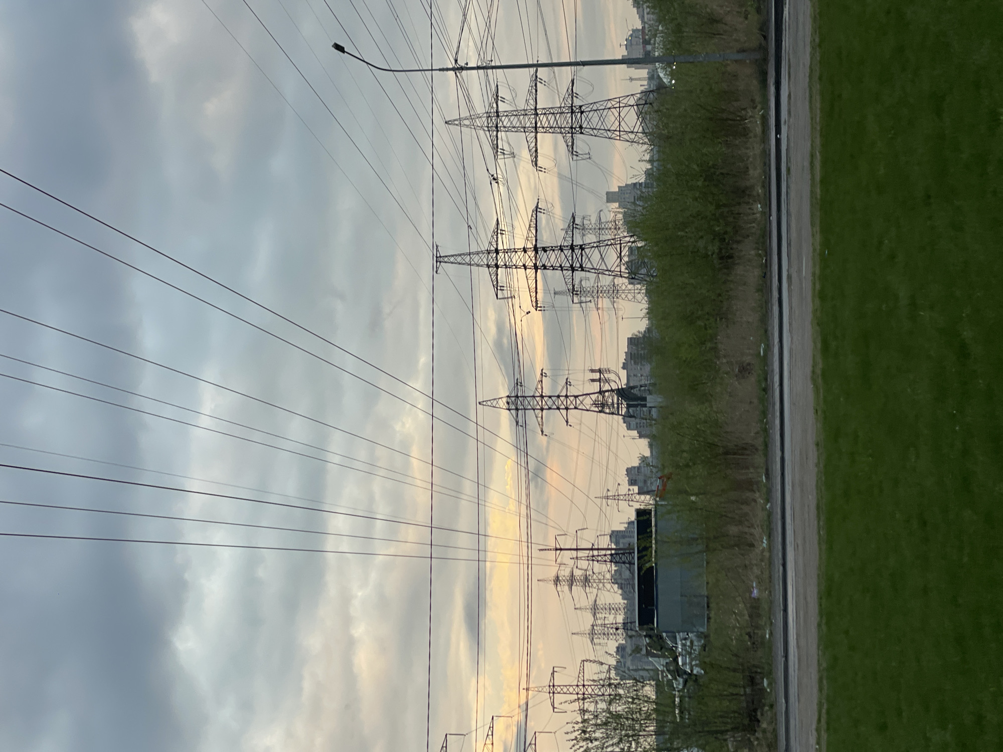Power lines documented in Russian urban area