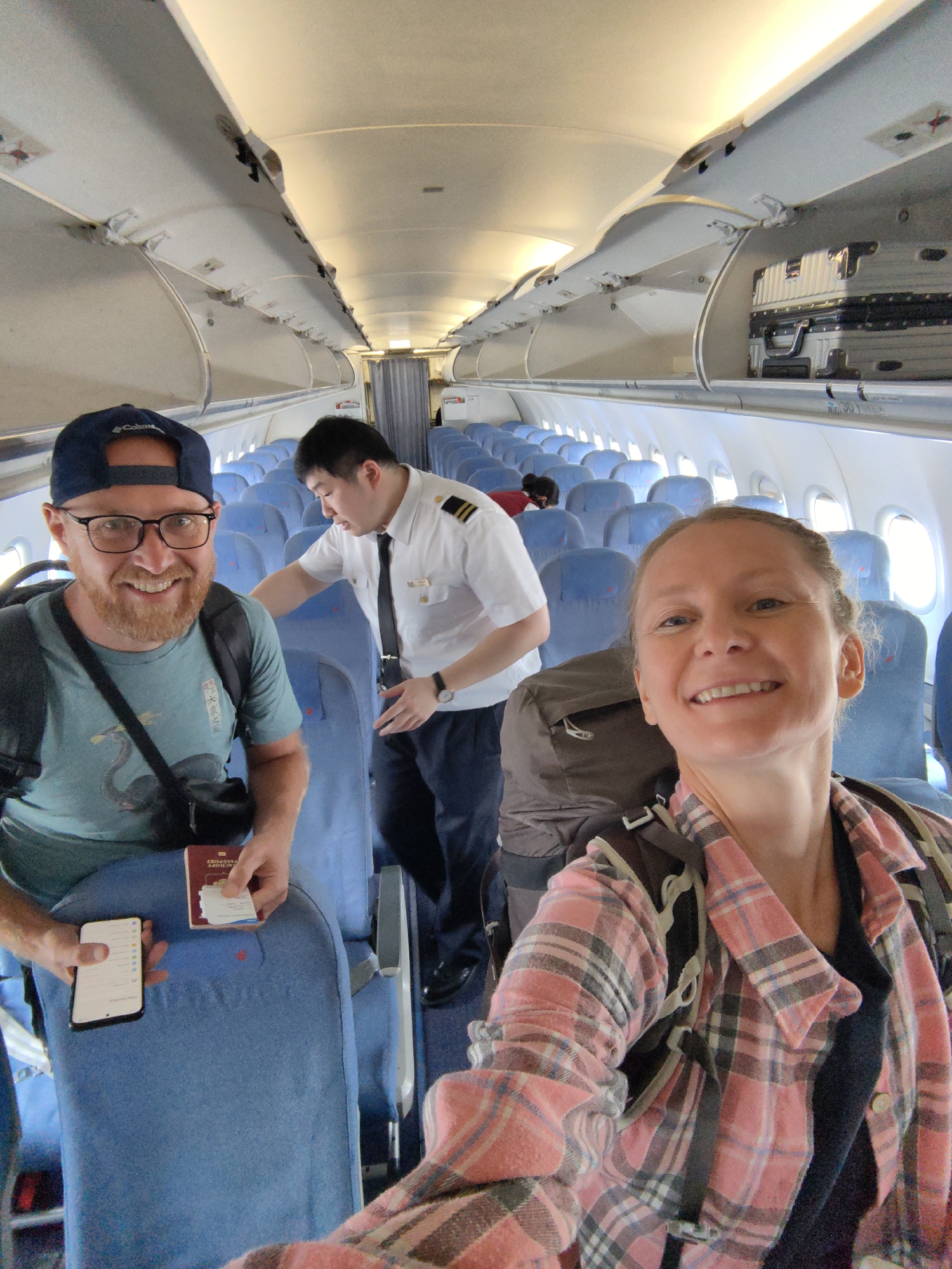 Passengers board morning flight in Hanoi