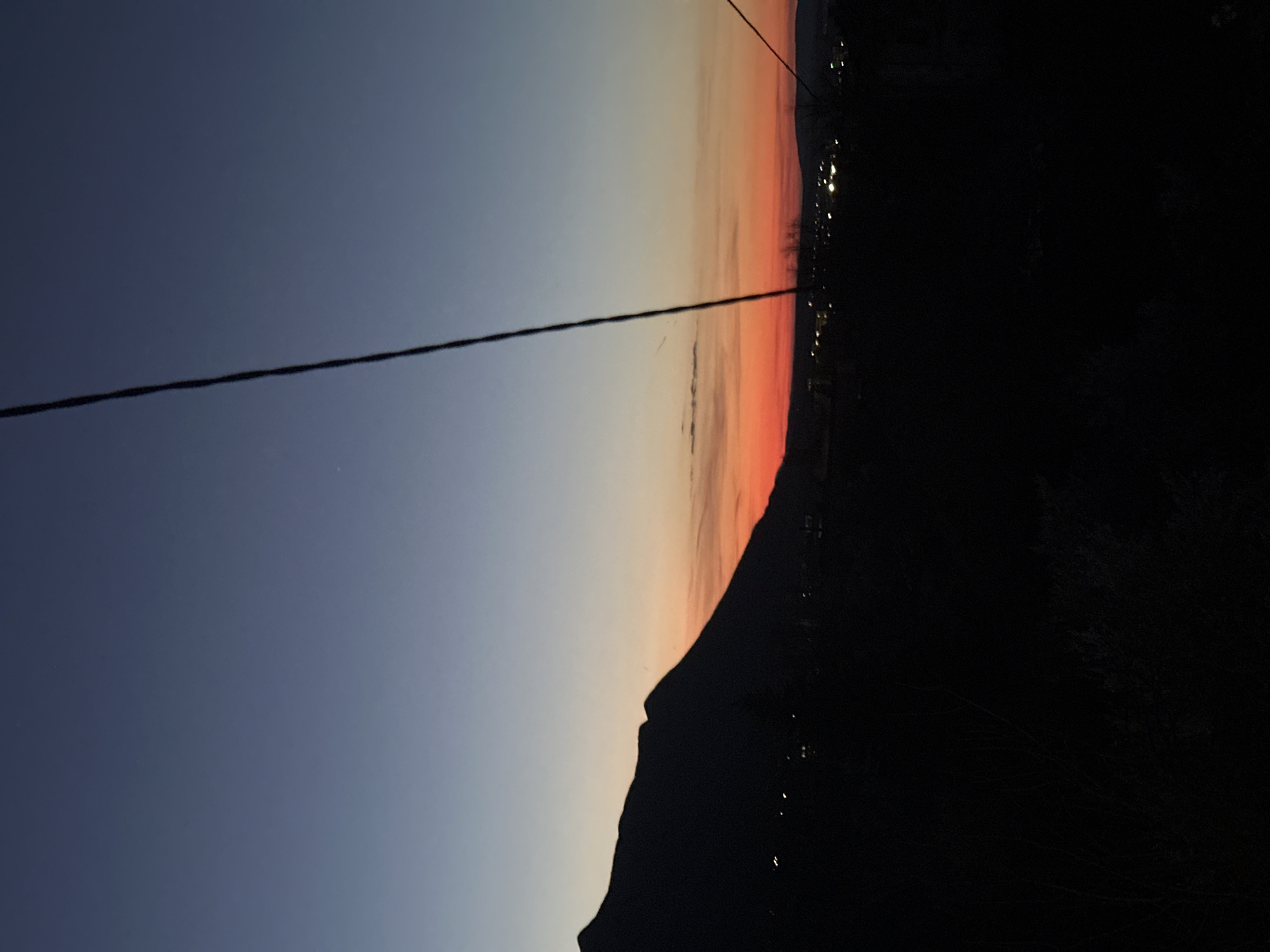 Sunset observed over mountains near Vratsa, Bulgaria