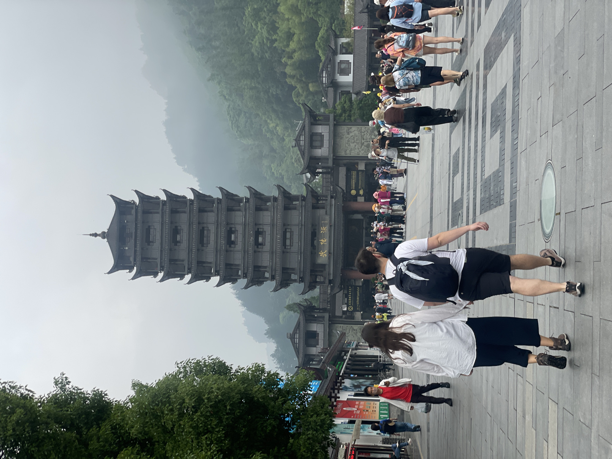 Tourists visit traditional pagoda in Wulingyuan, China