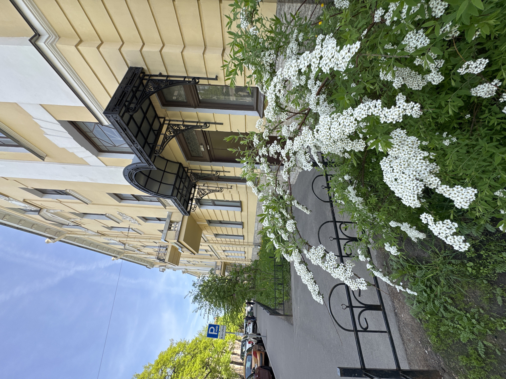 Tourist documents sunny morning walk through historic Saint Petersburg