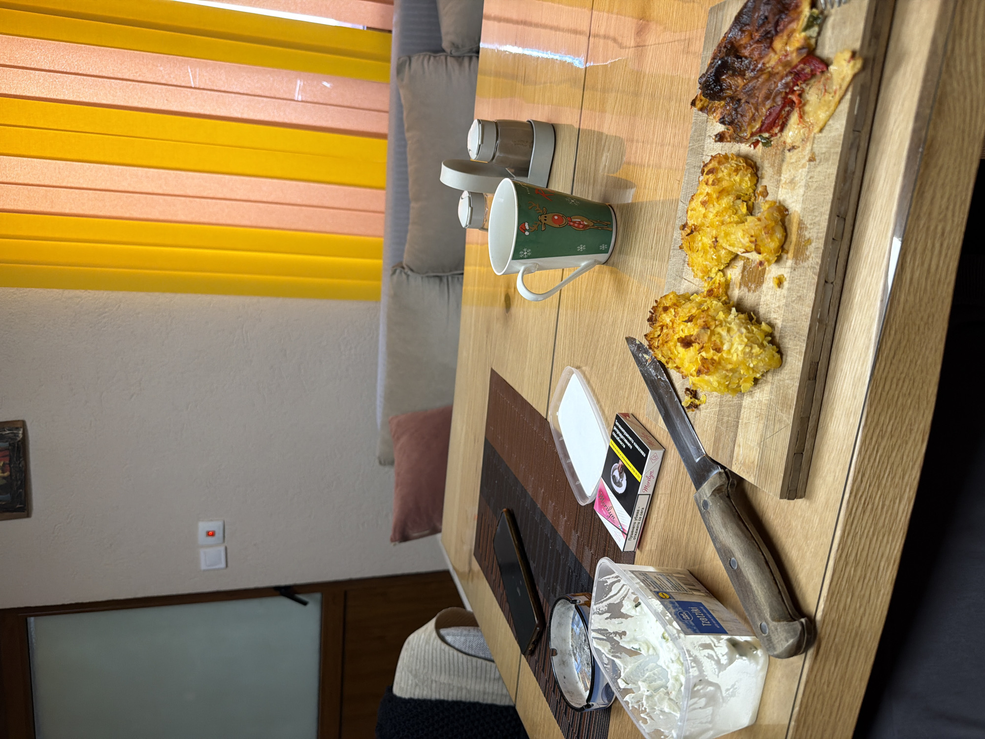 Casual meal documented in Panagyurishte featuring pizza-like dish