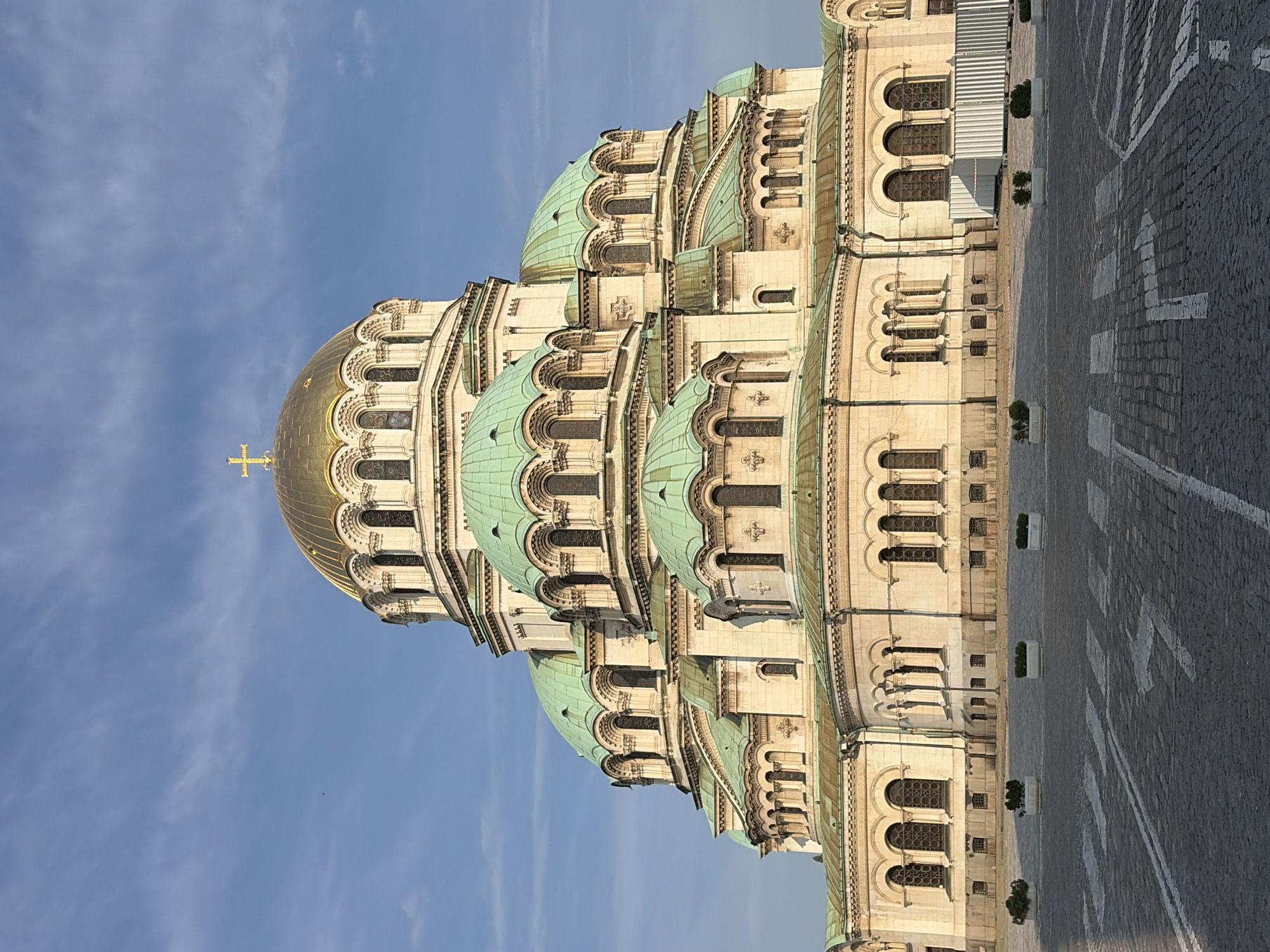 Morning architectural documentation in Sofia captures cathedral and library