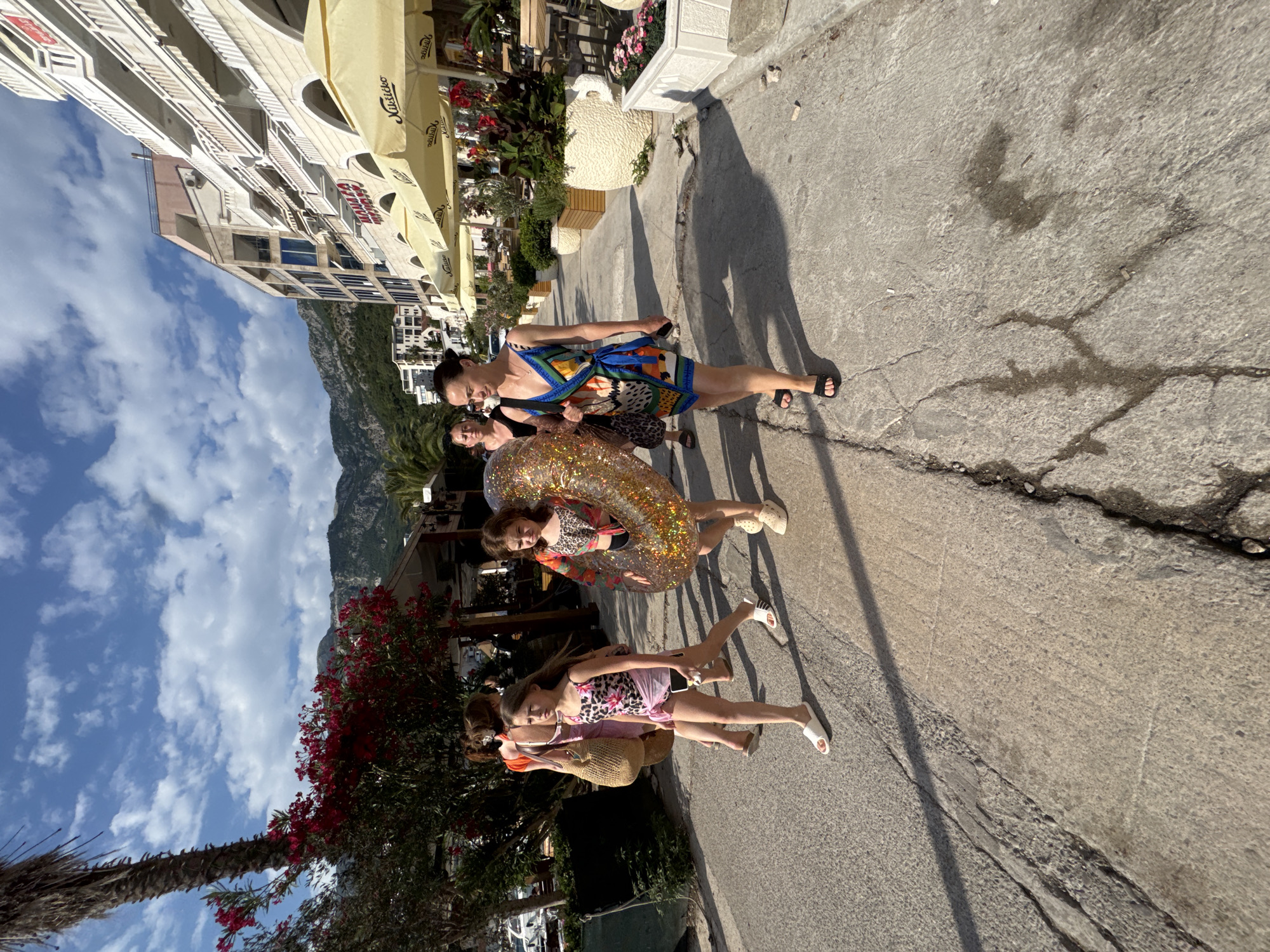 Busy summer afternoon across Montenegro's Budva Riviera coastline