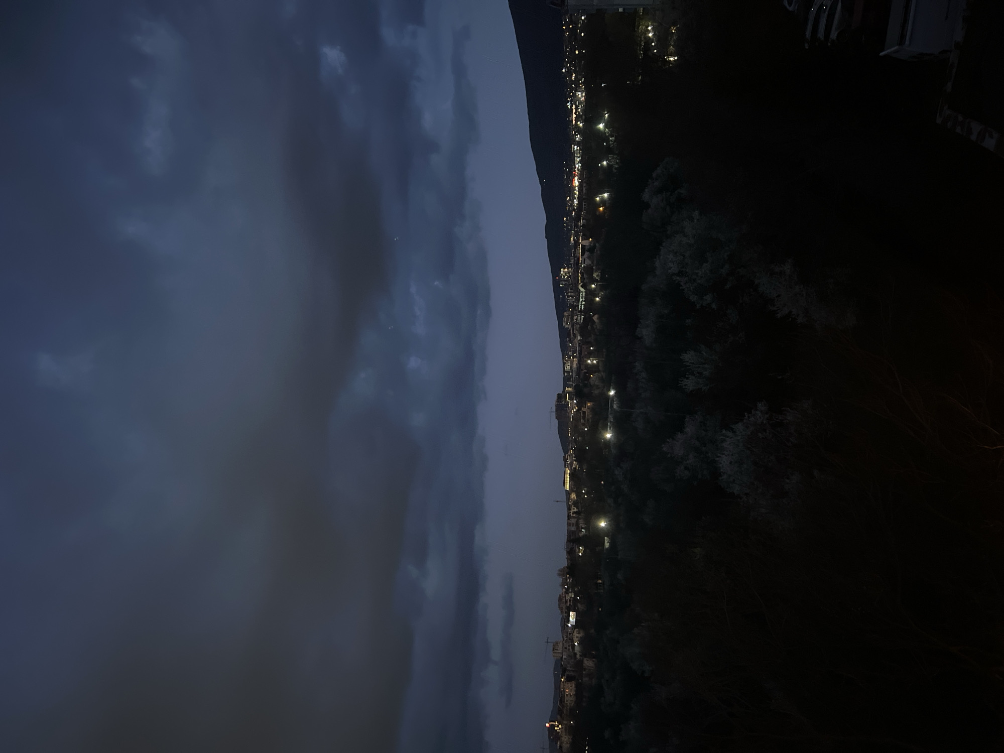 Nighttime cityscape captured from elevated view in Sofia