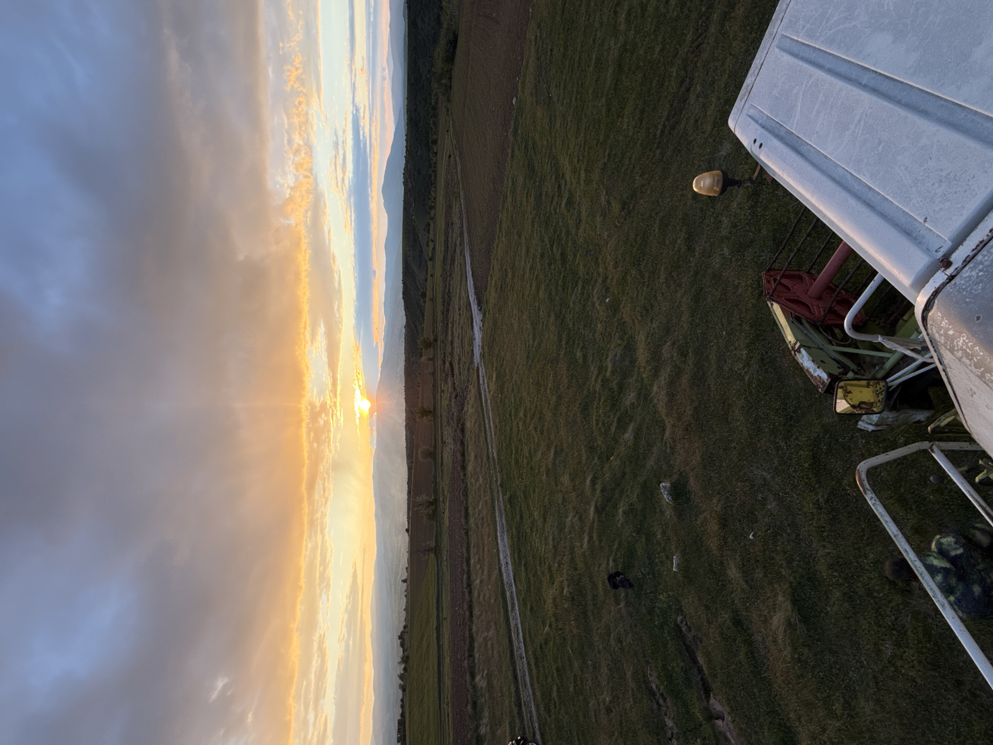 Golden sunset illuminates rural Blagoevgrad countryside