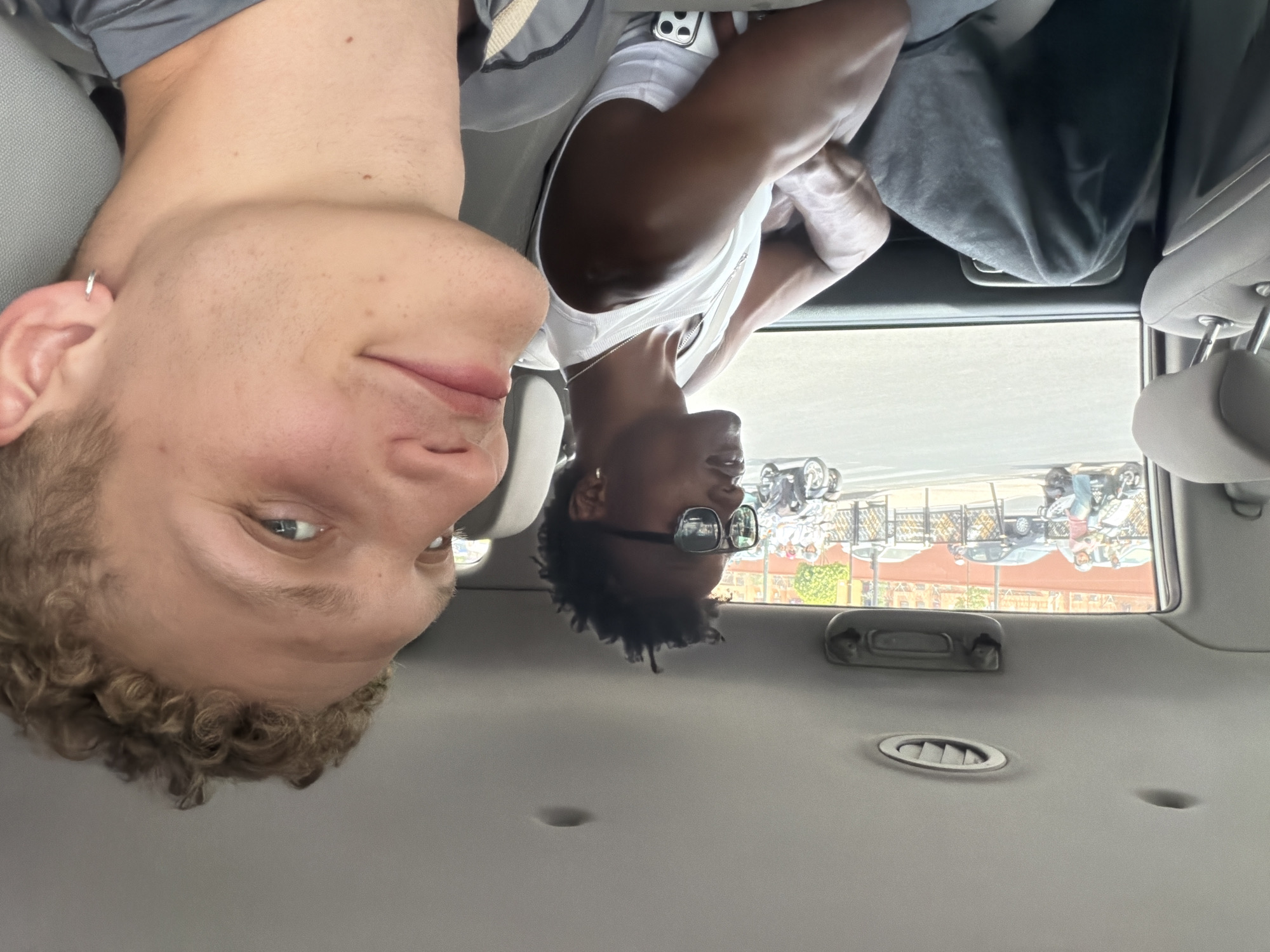 Backseat moments on the road near Marrakesh