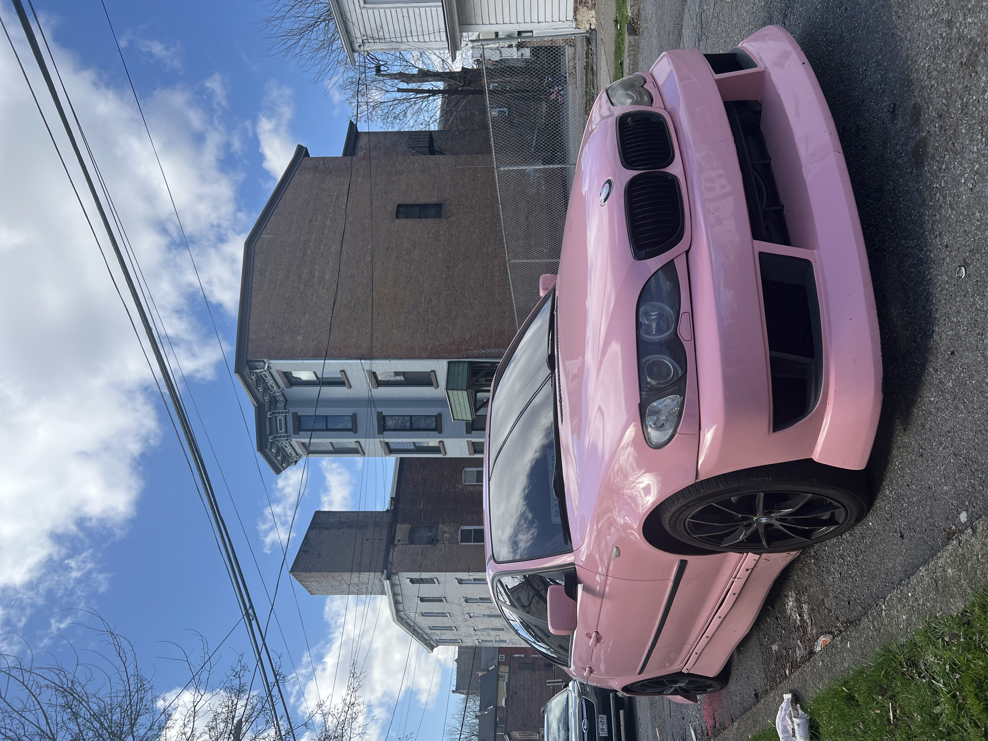 Pink BMW with custom modifications spotted in Newburgh