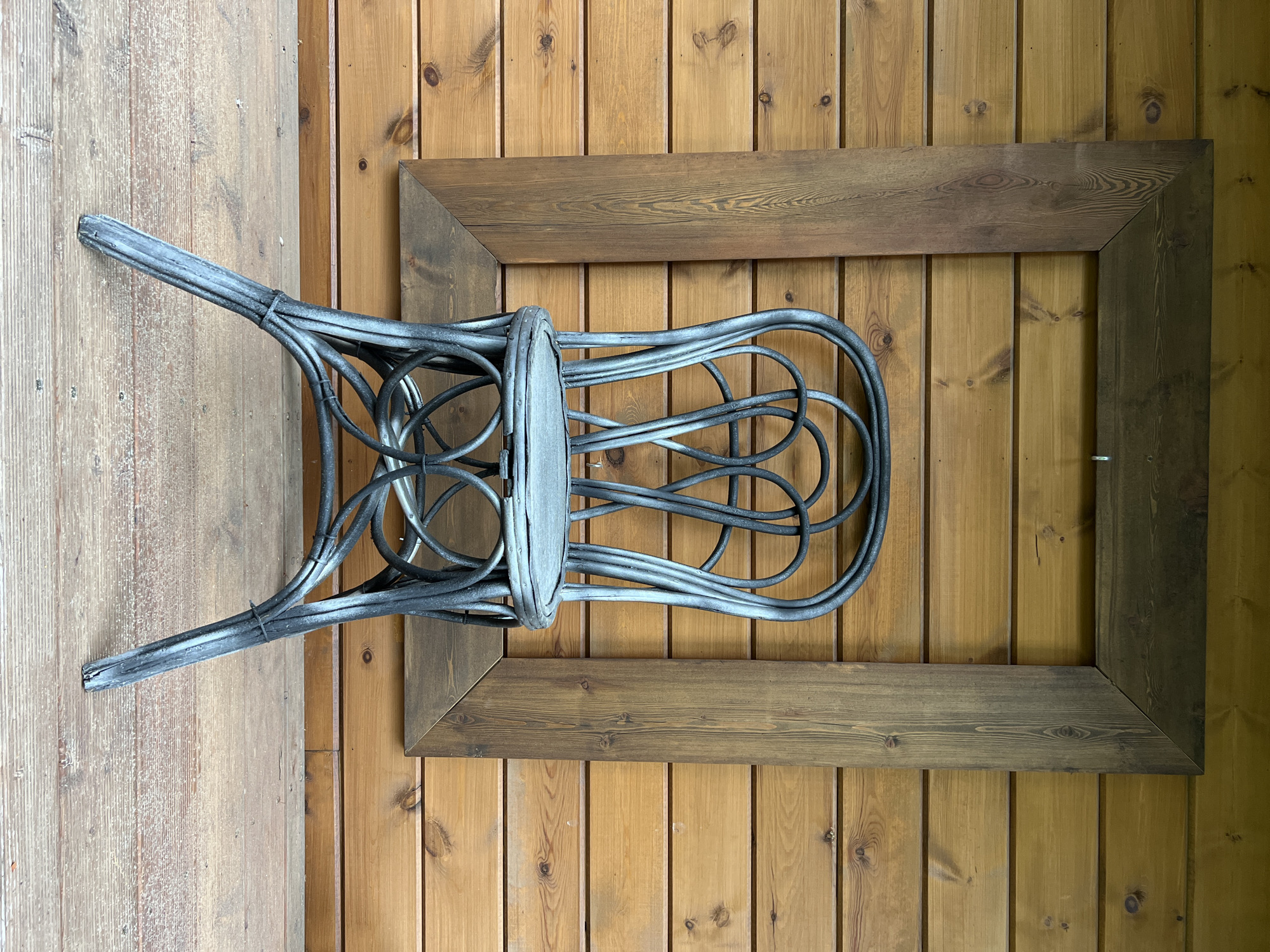 Rain-soaked nature details and a quiet porch in rural Siberia