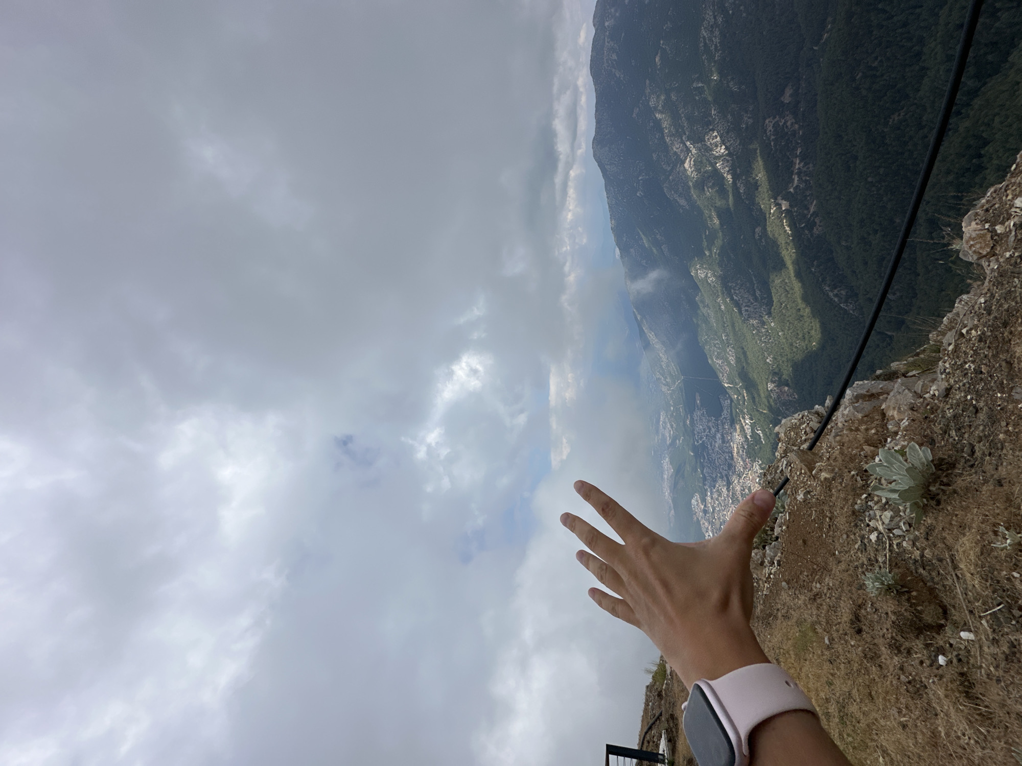 Fethiye cable car and summit views on a cloudy morning