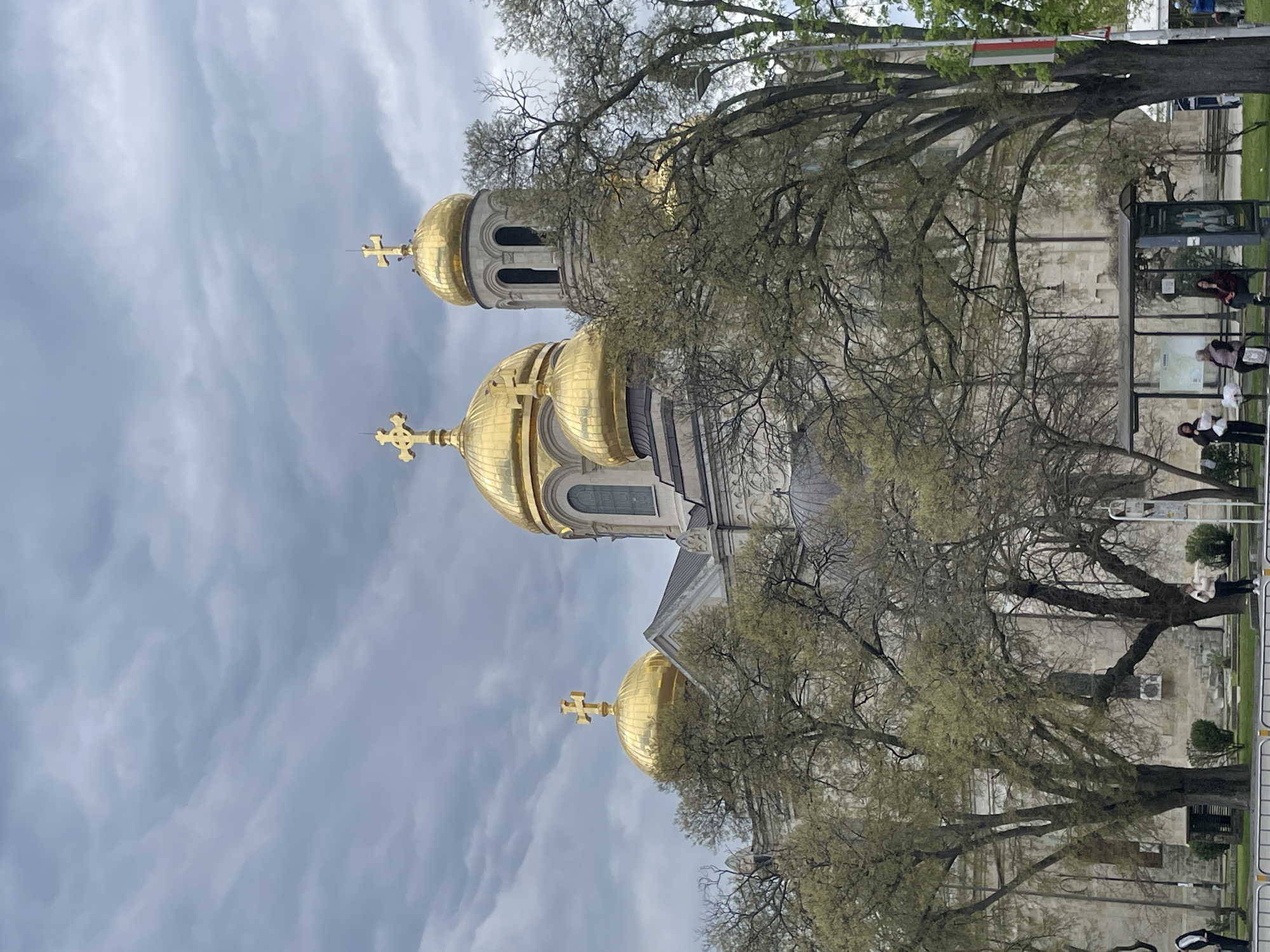 Orthodox church with golden domes observed in Varna, Bulgaria