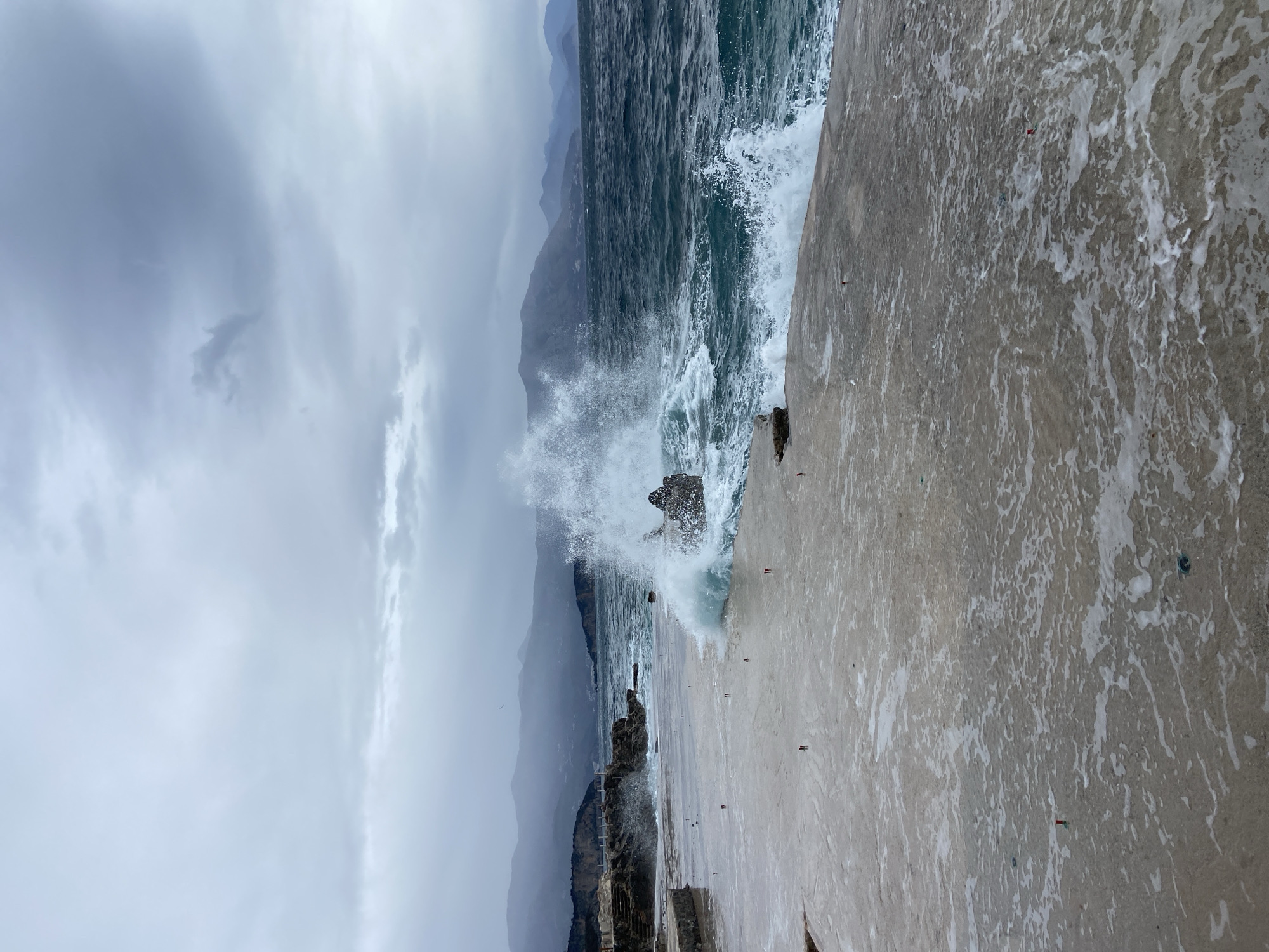 Rough seas batter Montenegro's rocky Adriatic coastline