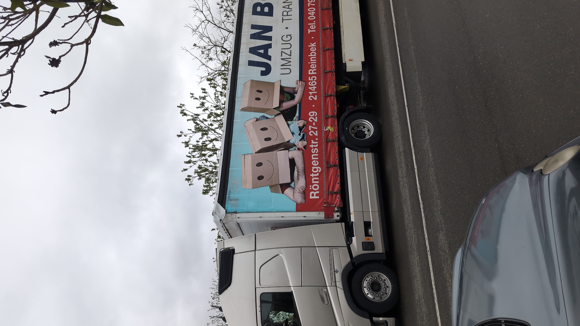 Moving truck spotted on road in Kobuleti, Georgia