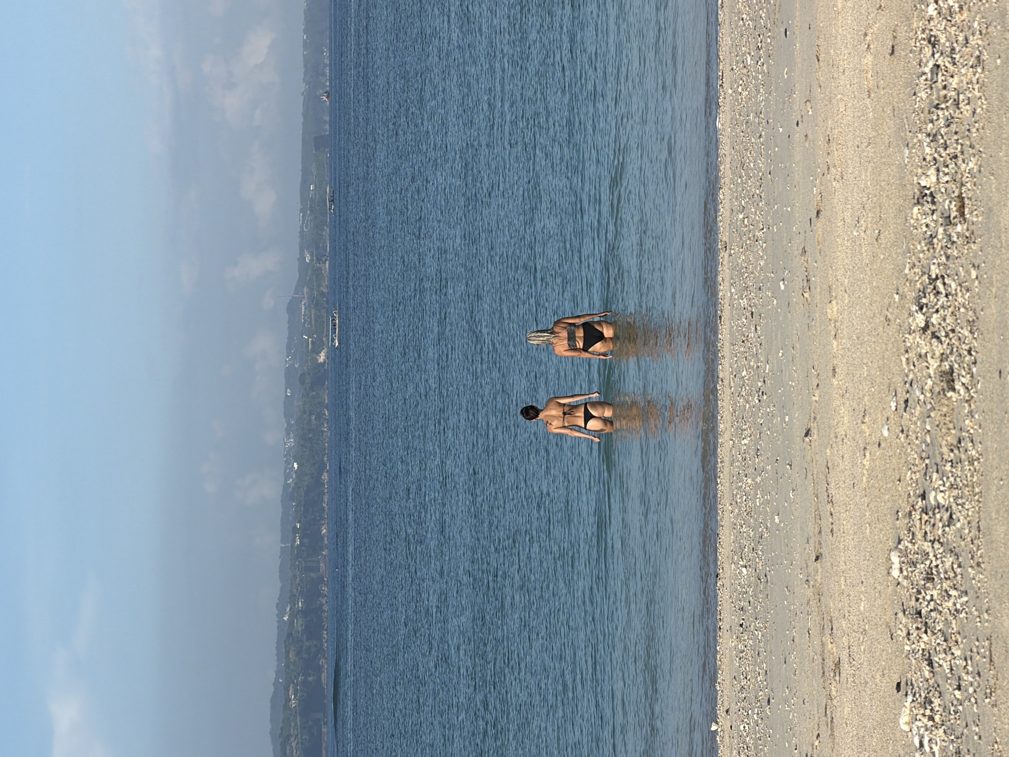 Evening fishing activity captured along Kuta Indonesia coastline