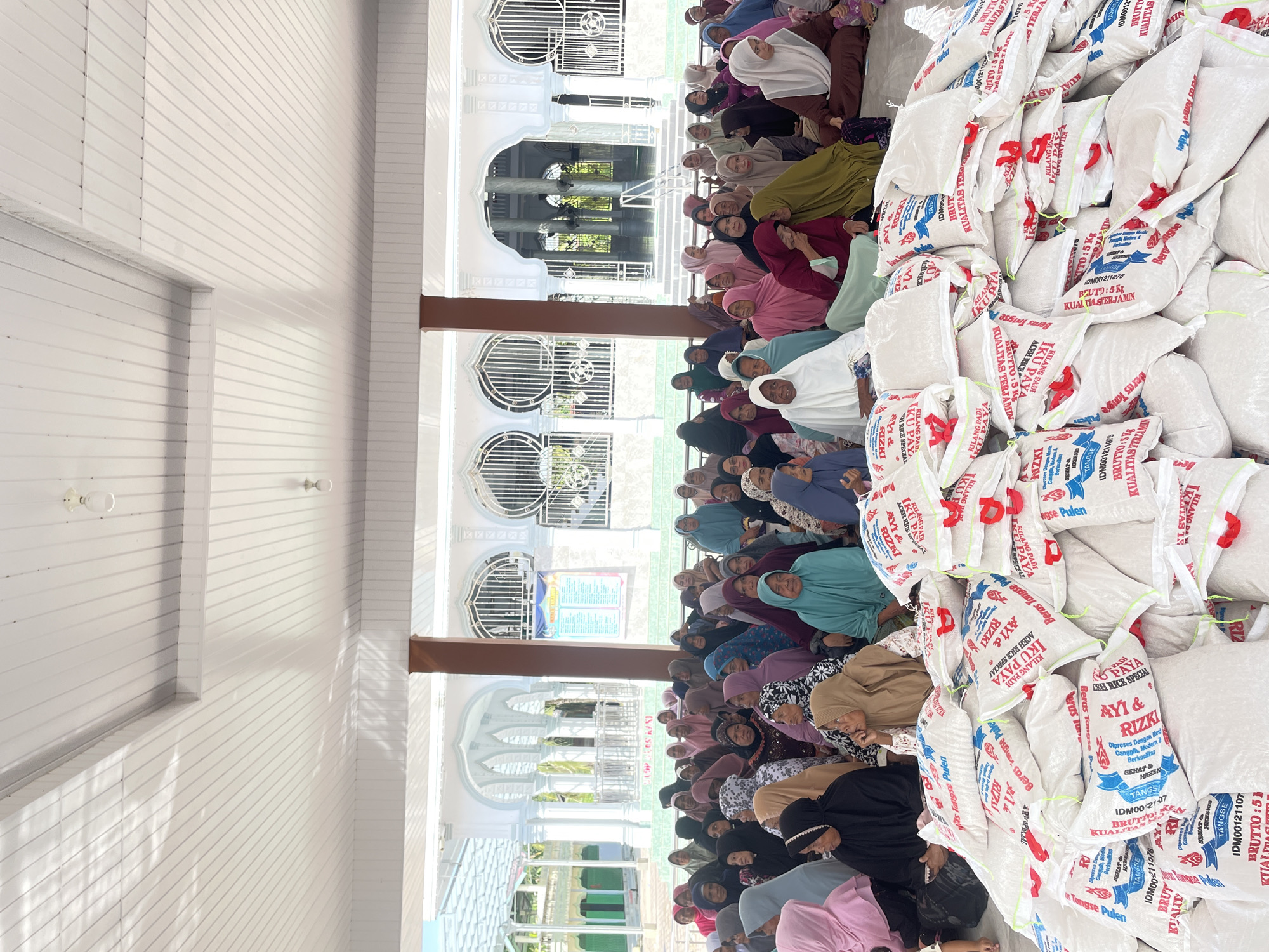 Women gather in mosque for early morning assembly in Indonesia