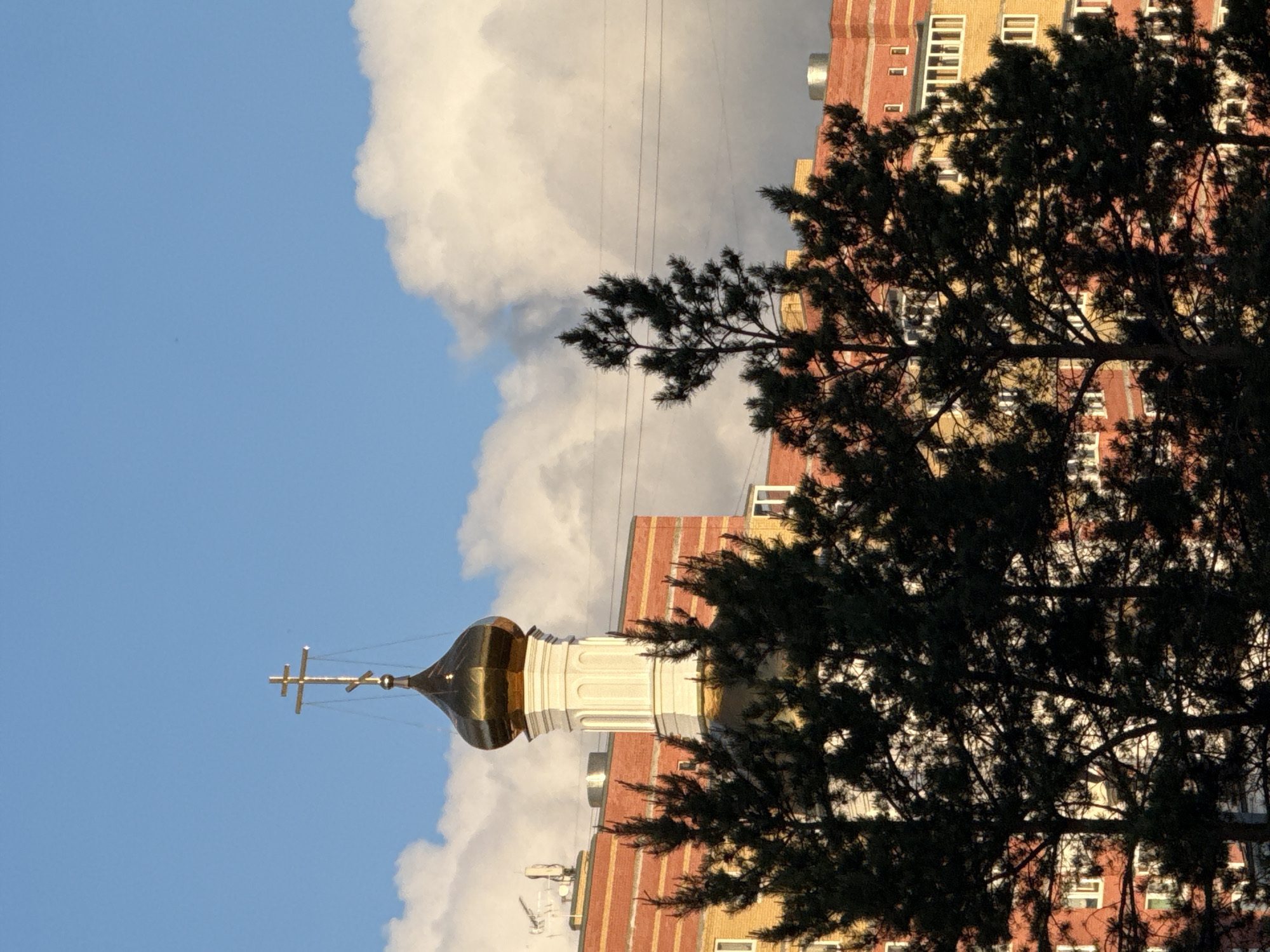 Tobolsk skyline captured showing Orthodox church and mixed architecture