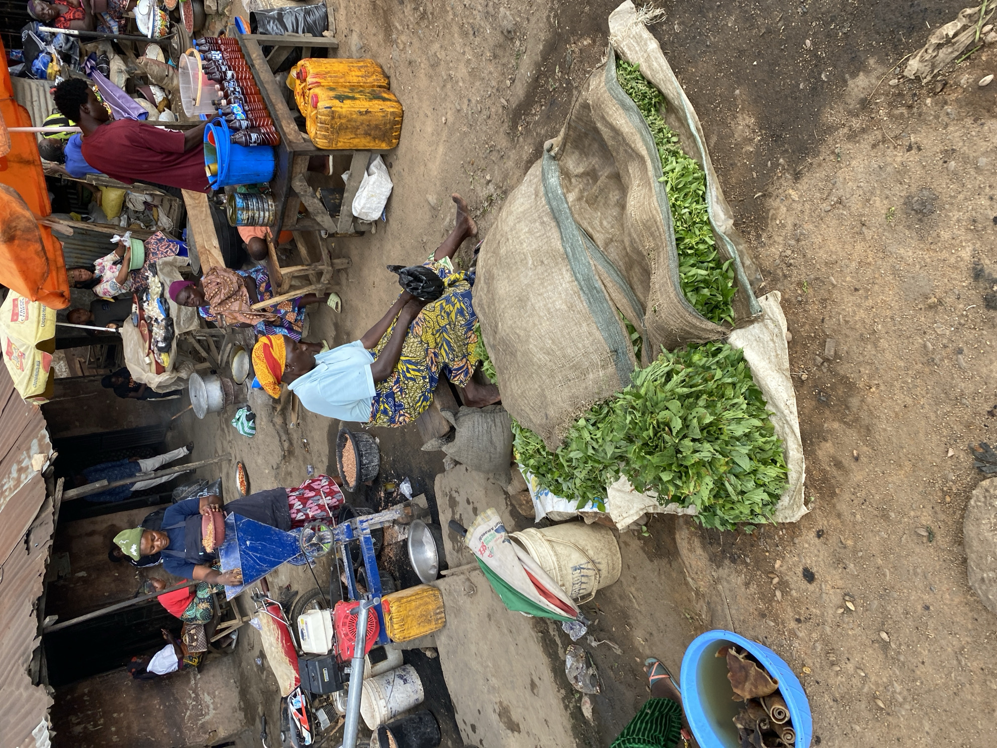 Midday market hustle across the streets of Bukuru, Nigeria