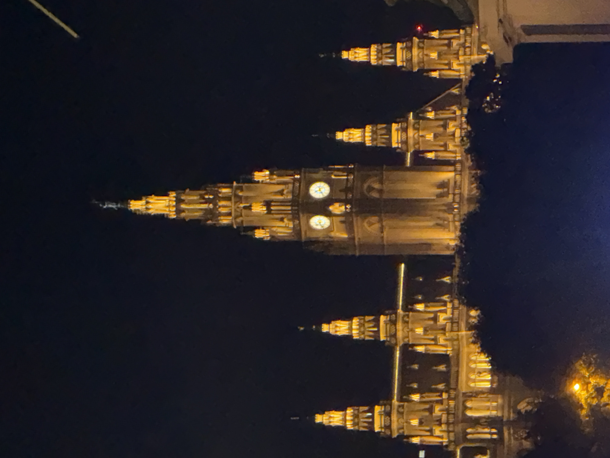 Vienna's monumental core glowing at night
