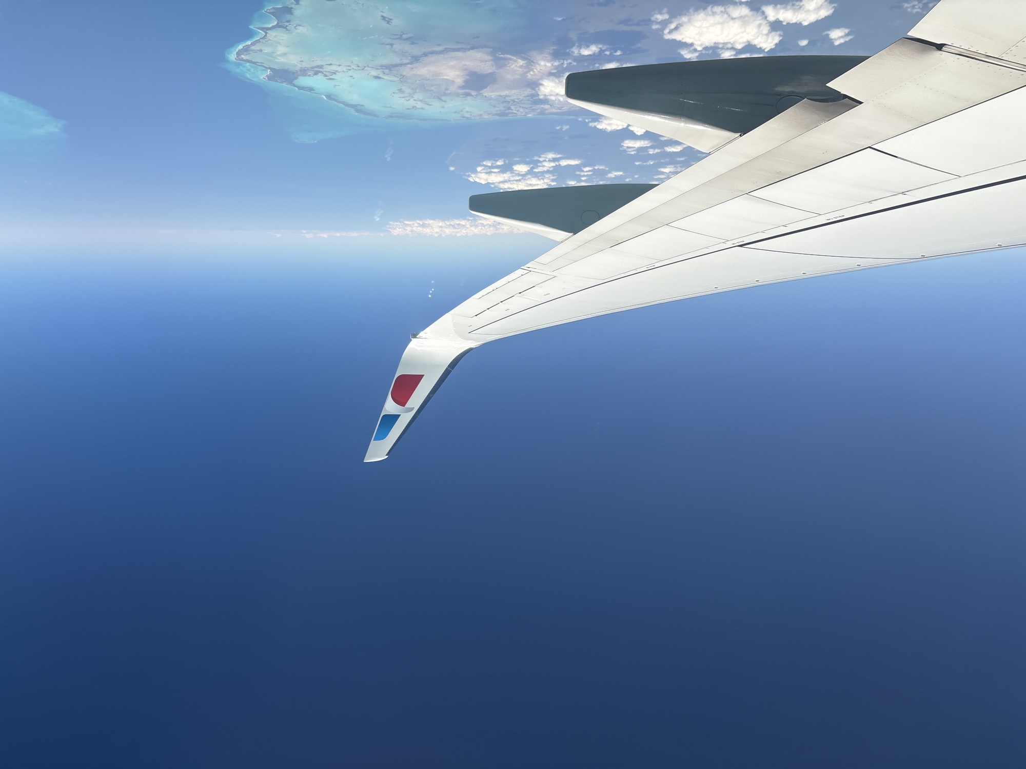 American Airlines passenger photographs aerial view over Cuba