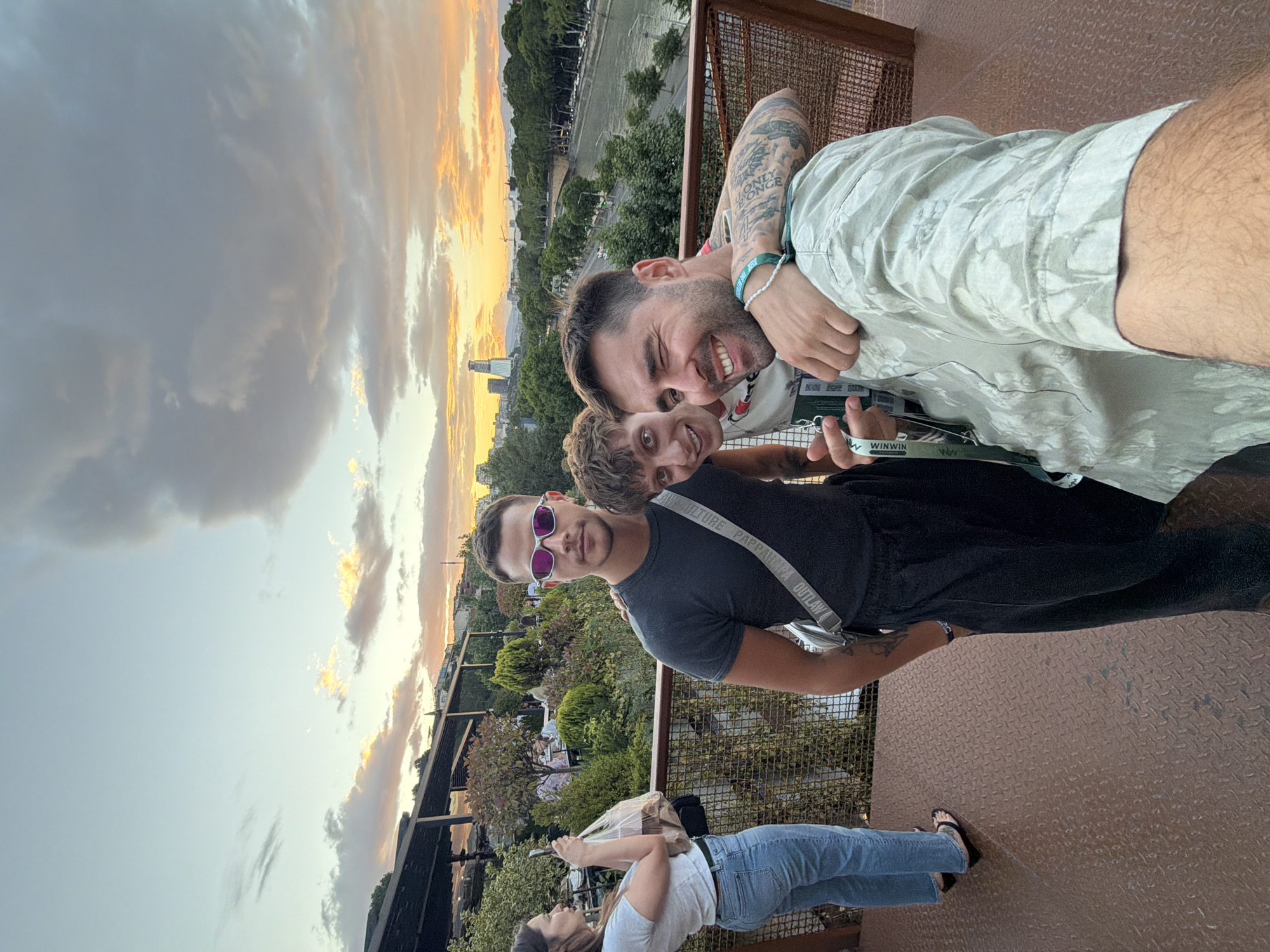 Sunset selfies on a Tbilisi overlook platform