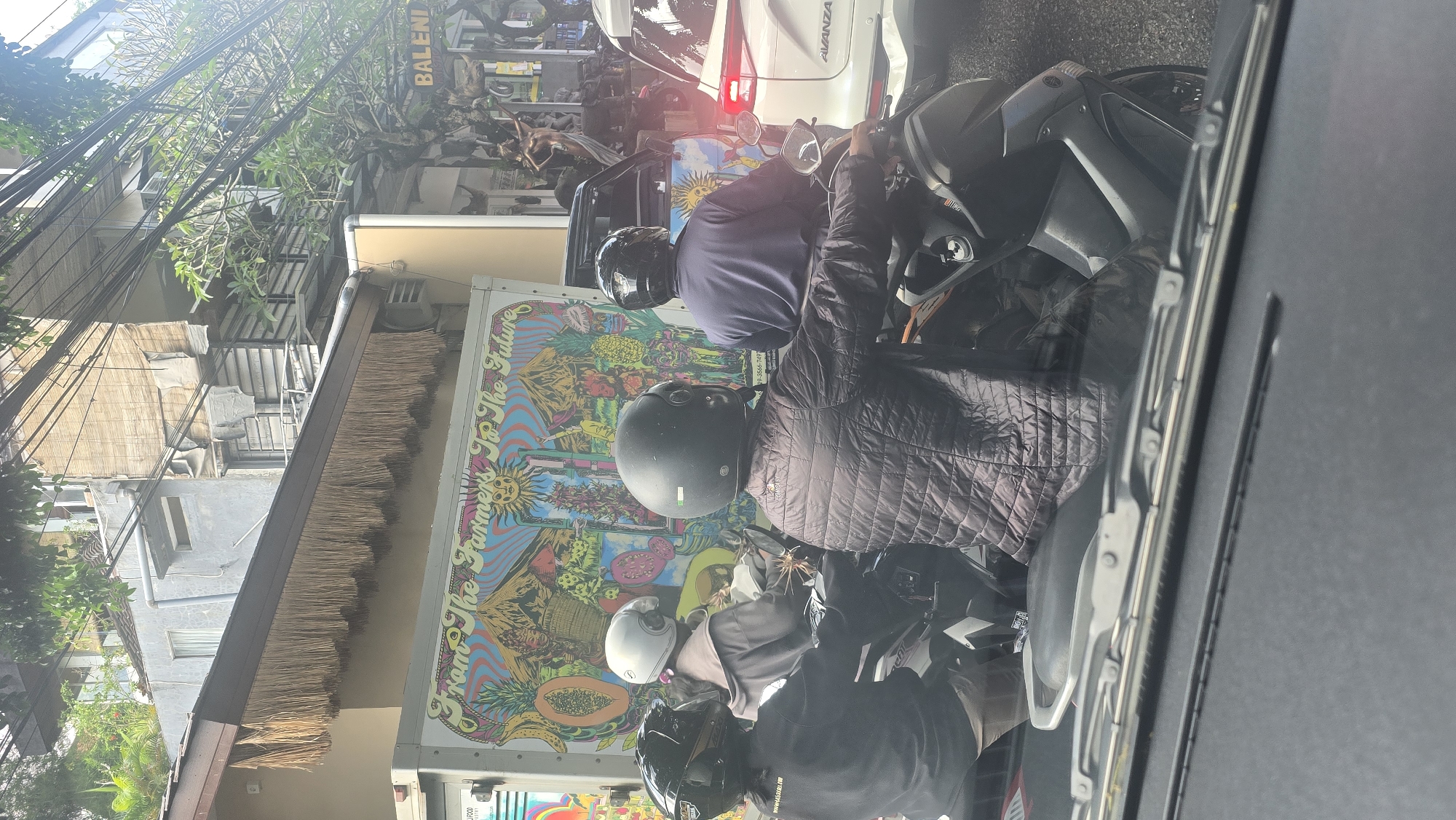Morning traffic congestion observed in Ubud District, Indonesia