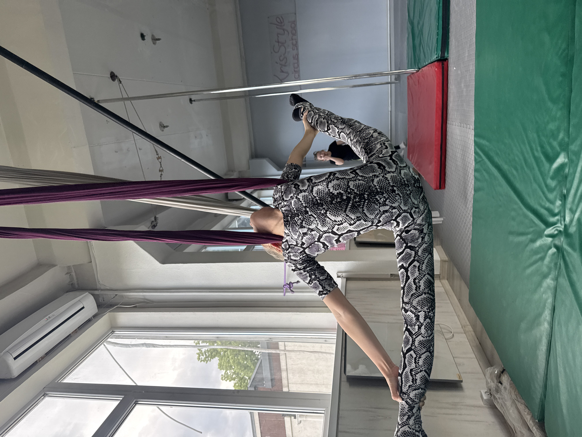Aerial silks training in full swing at a Dnipro studio