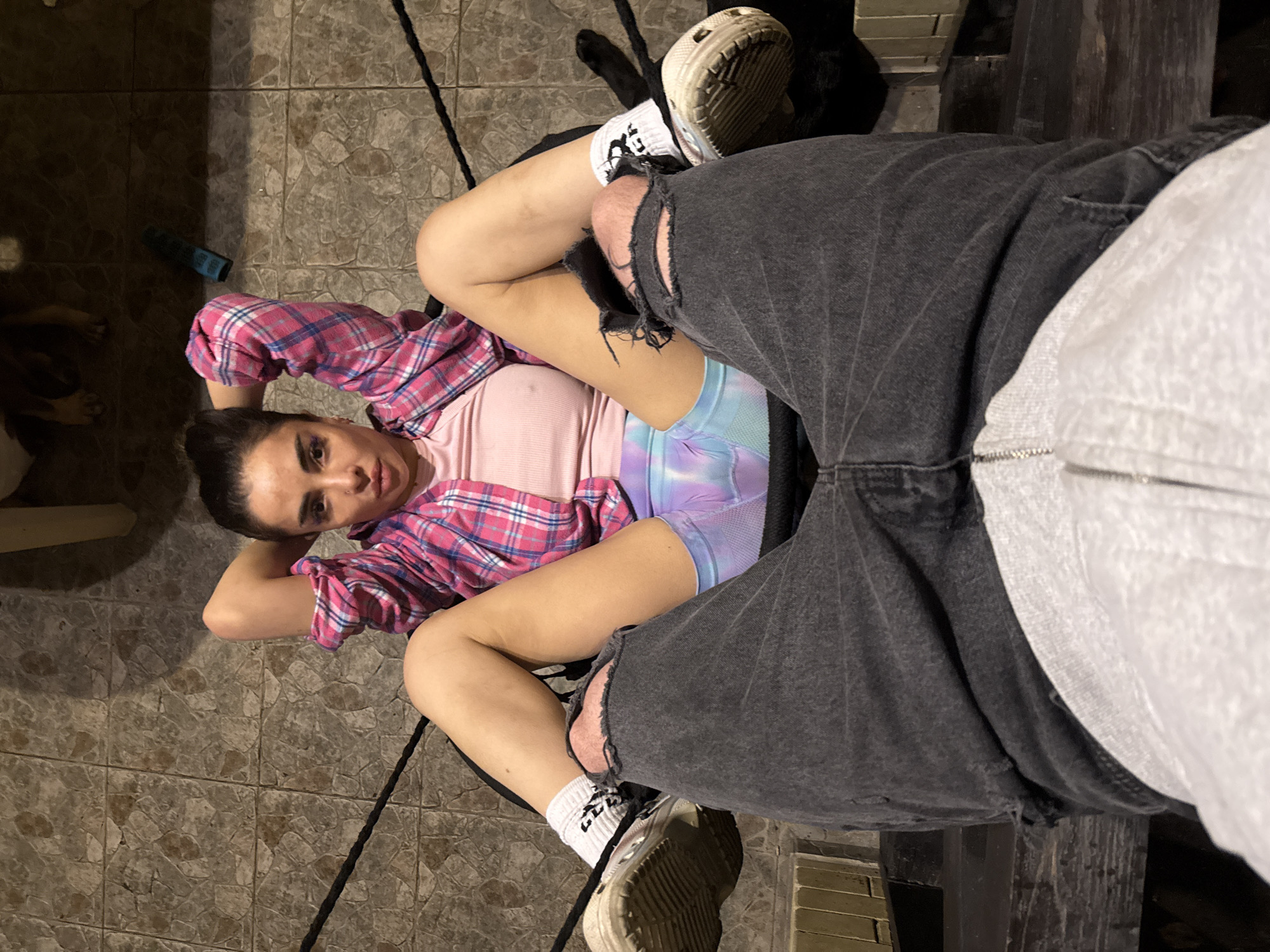 Late-night porch hangout in Pyatigorsk, Russia