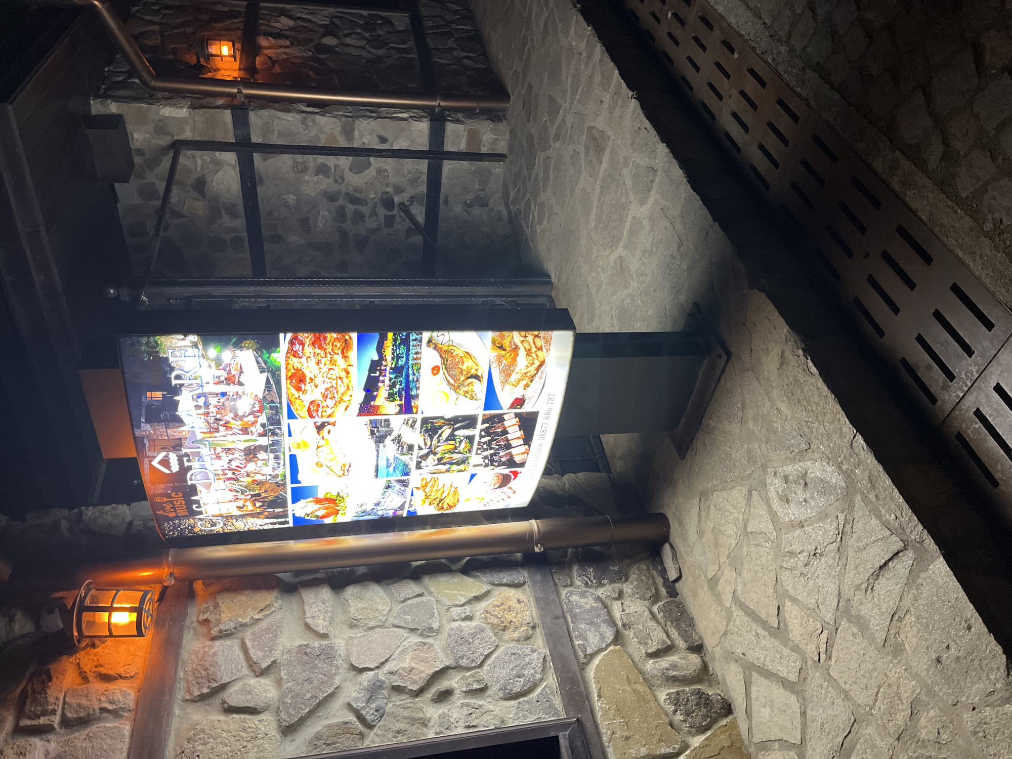 Sozopol old town at night: cats, cobblestones, and a lit-up seafront.