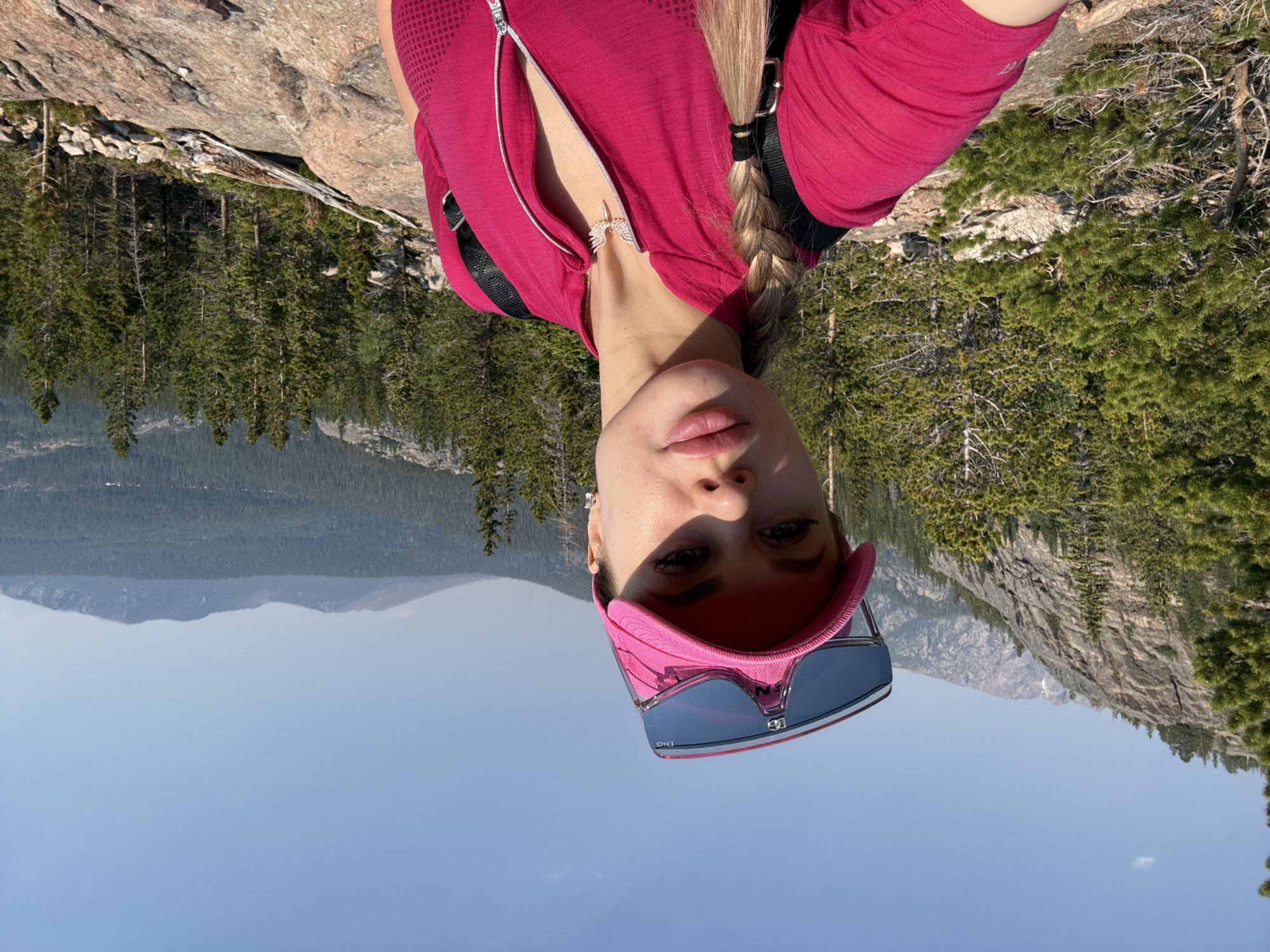 Selfie session on a rocky Colorado mountain slope